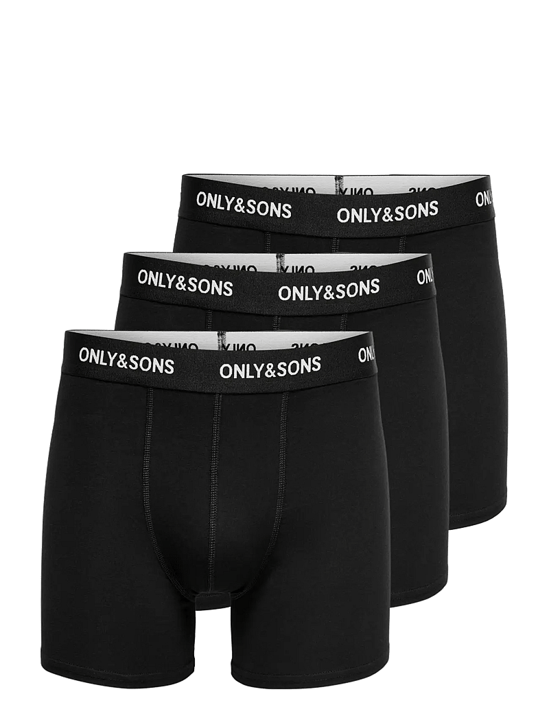 ONLY & SONS - ONSFITZ SOLID BLACK BOXER 3PACK NOOS - bokserid - black - 0