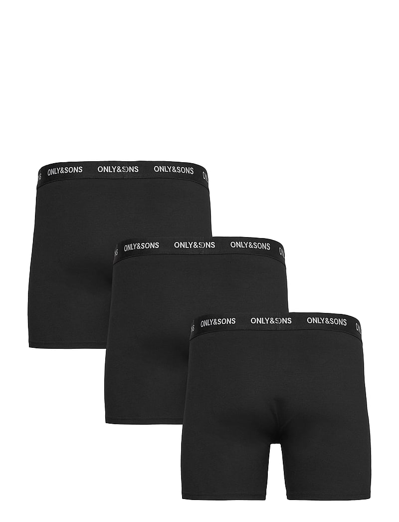 ONLY & SONS - ONSFITZ SOLID BLACK BOXER 3PACK NOOS - bokserid - black - 1
