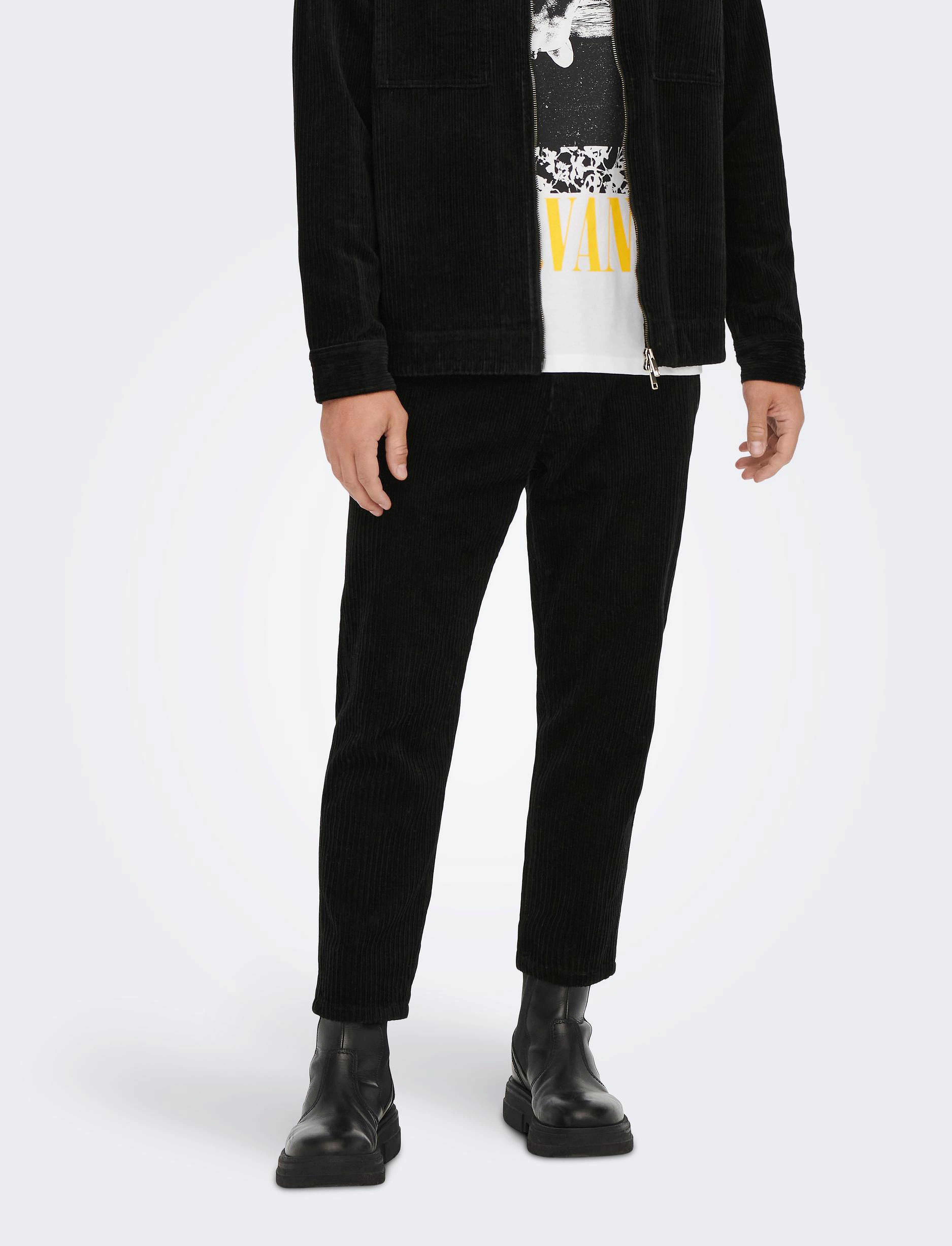 ONLY & SONS - ONSAVI BEAM LIFECHINO CORDUROY 3948 PANT - black - 2