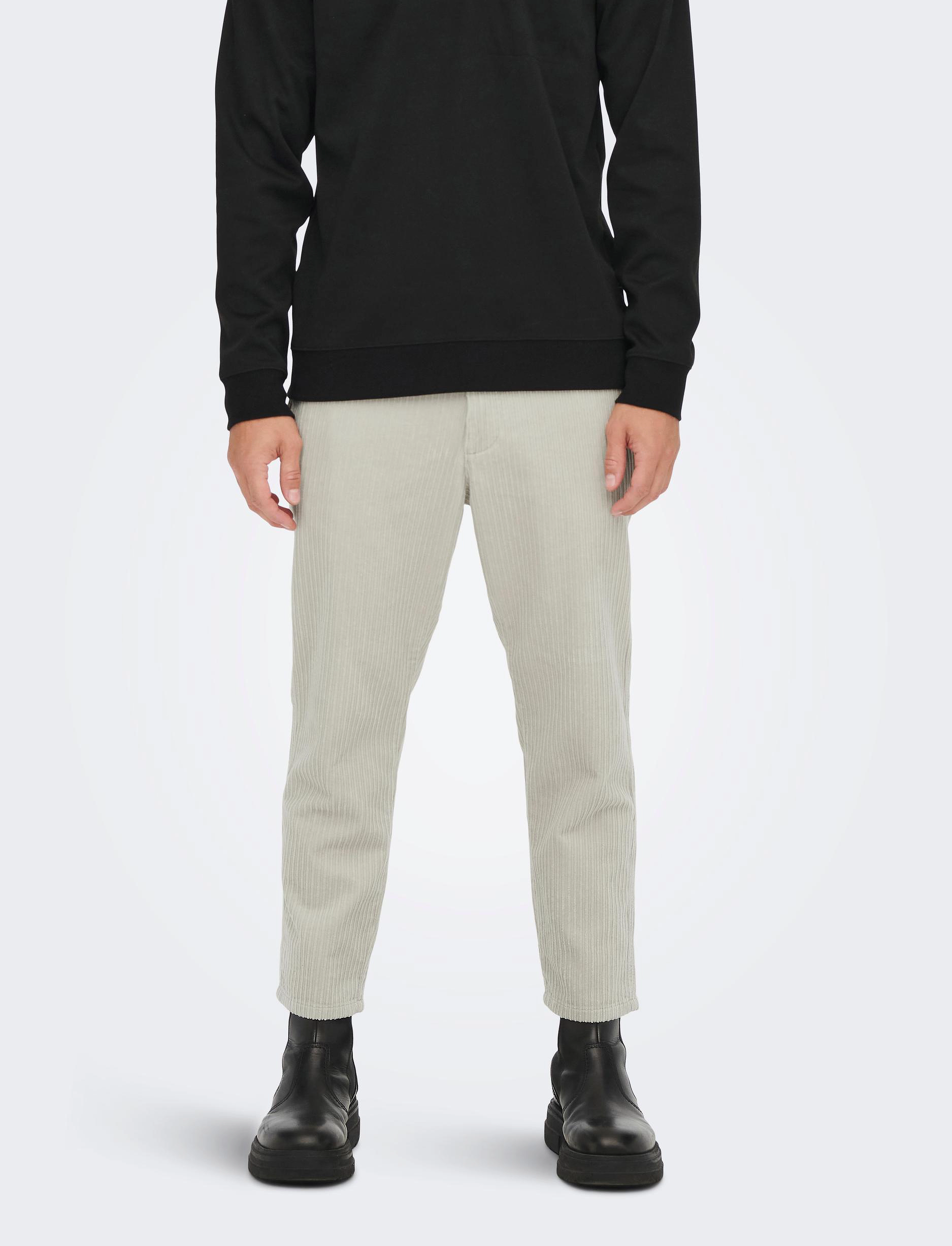 ONLY & SONS - ONSAVI BEAM LIFECHINO CORDUROY 3948 PANT - silver lining - 2