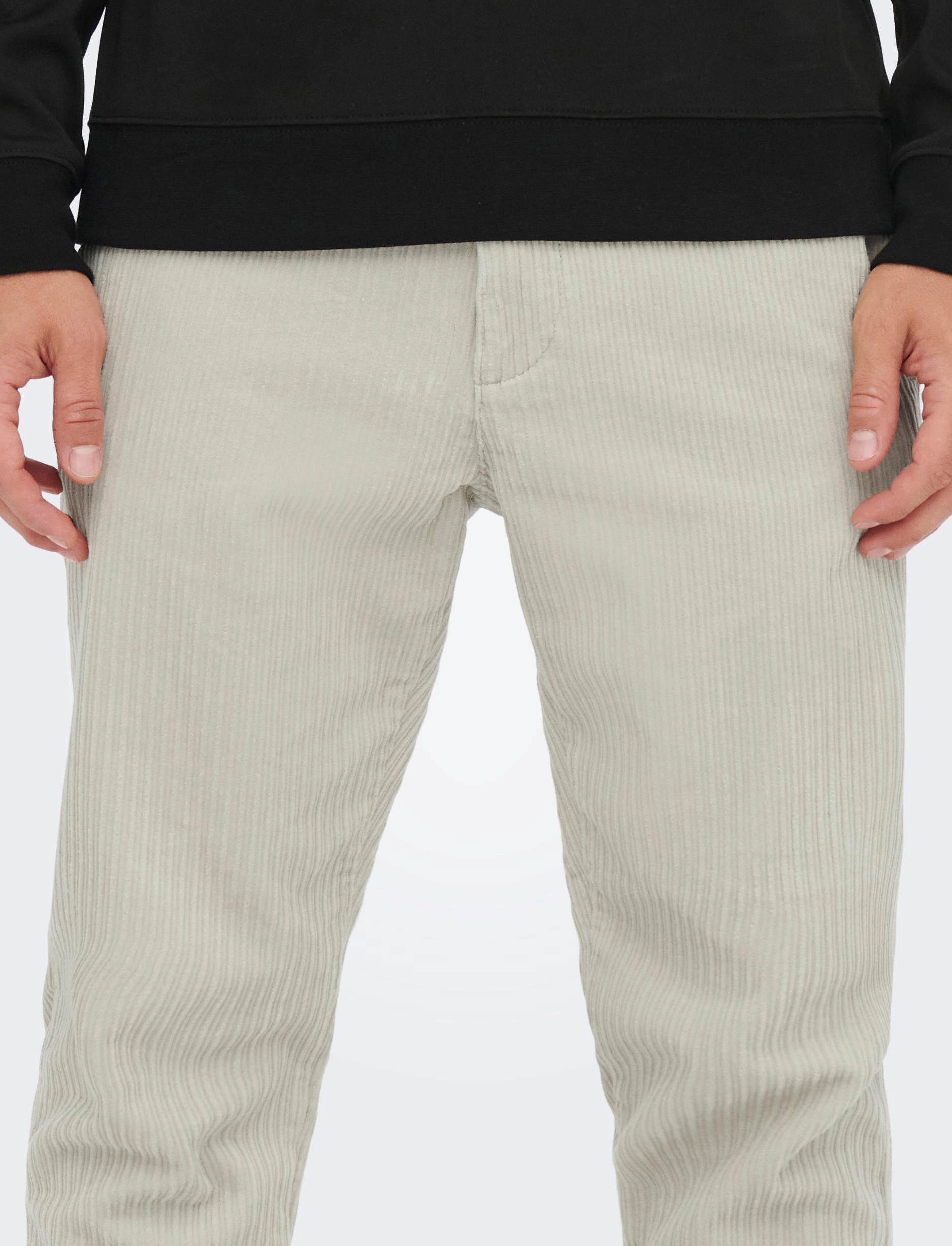ONLY & SONS - ONSAVI BEAM LIFECHINO CORDUROY 3948 PANT - silver lining - 5