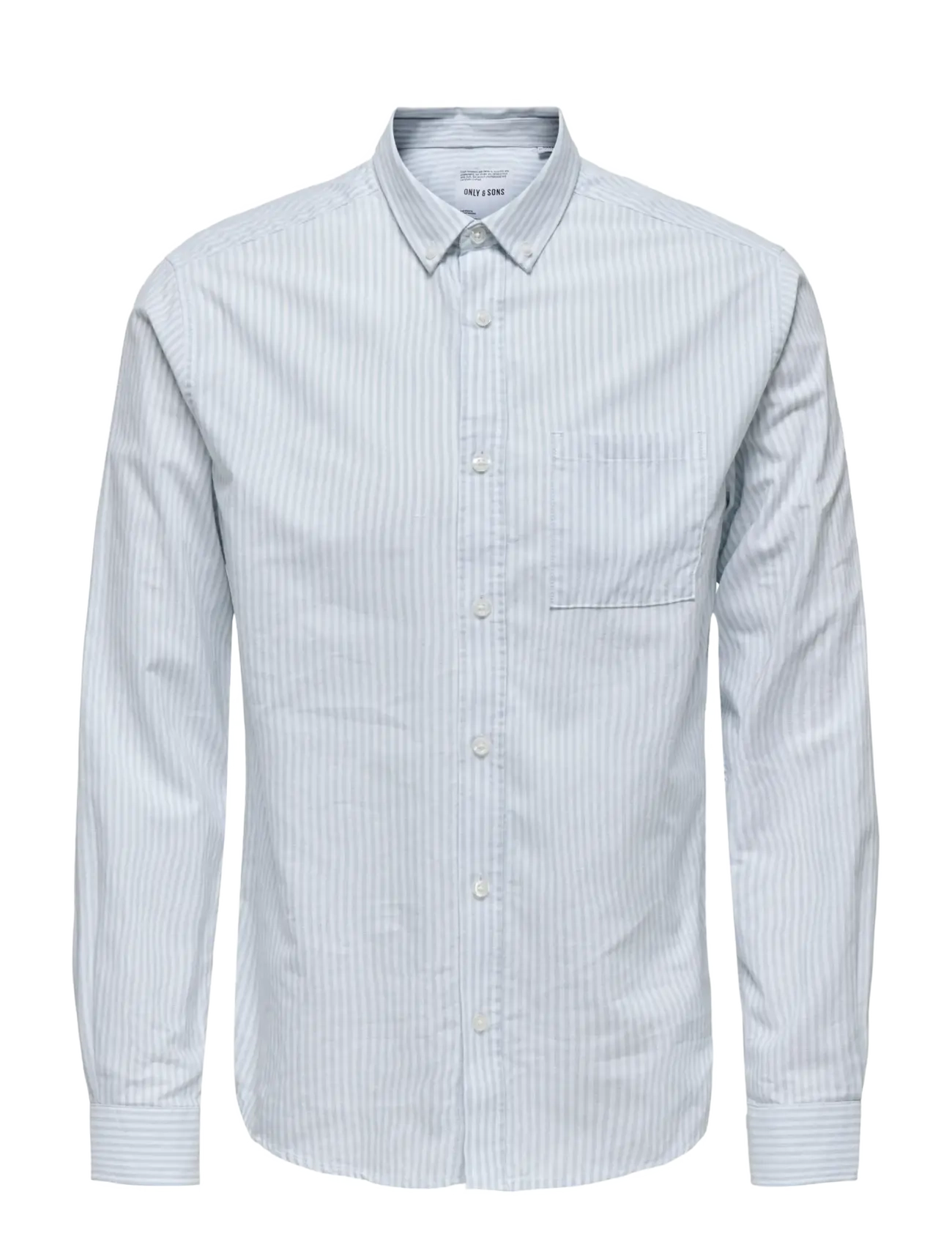ONLY & SONS - ONSALVARO SLIM LS OXFORD STRIPE SHIRT - cashmere blue - 1