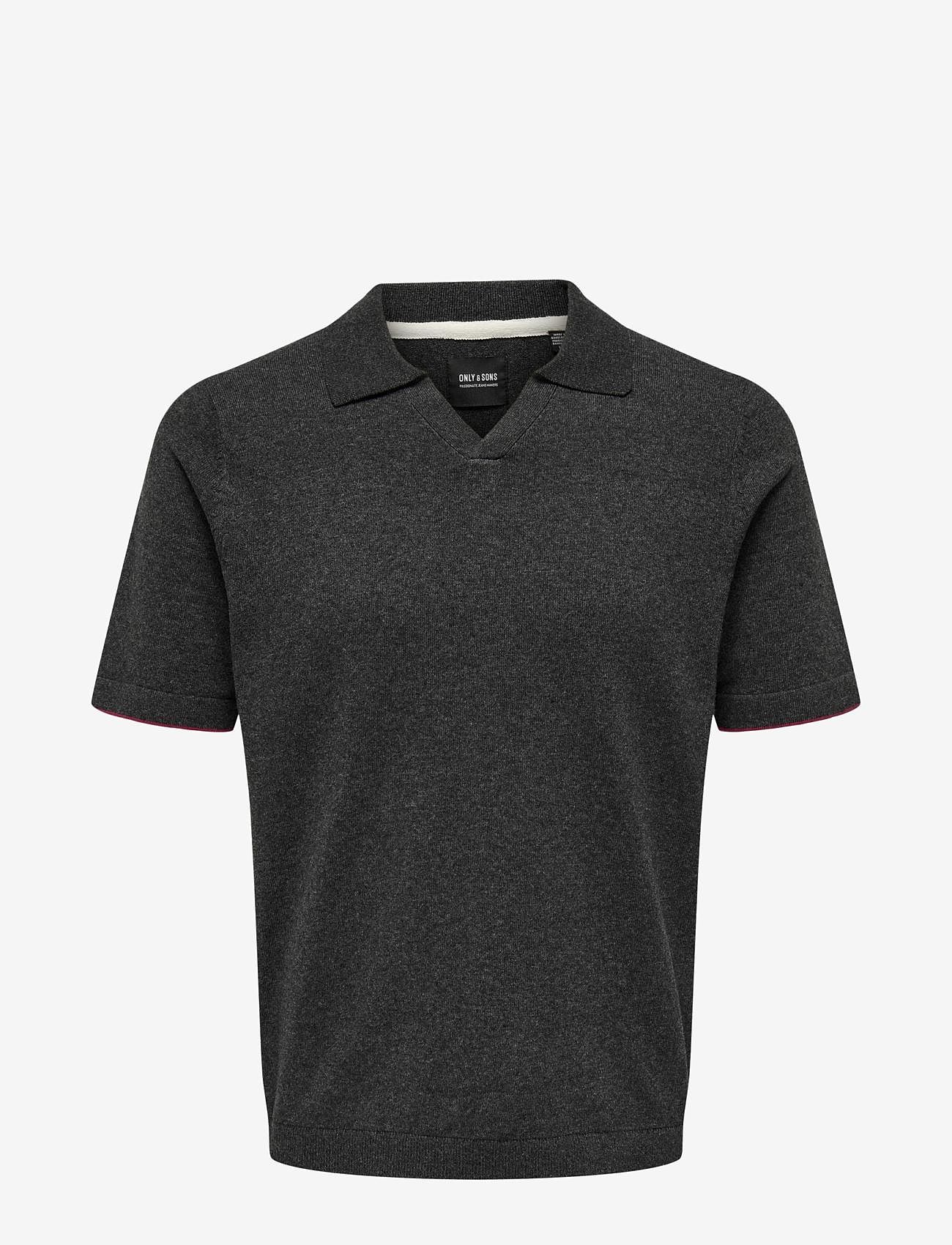 ONLY & SONS - ONSDAL LIFE REG SS 14 RESORT POLO KNIT - lowest prices - dark grey melange - 0