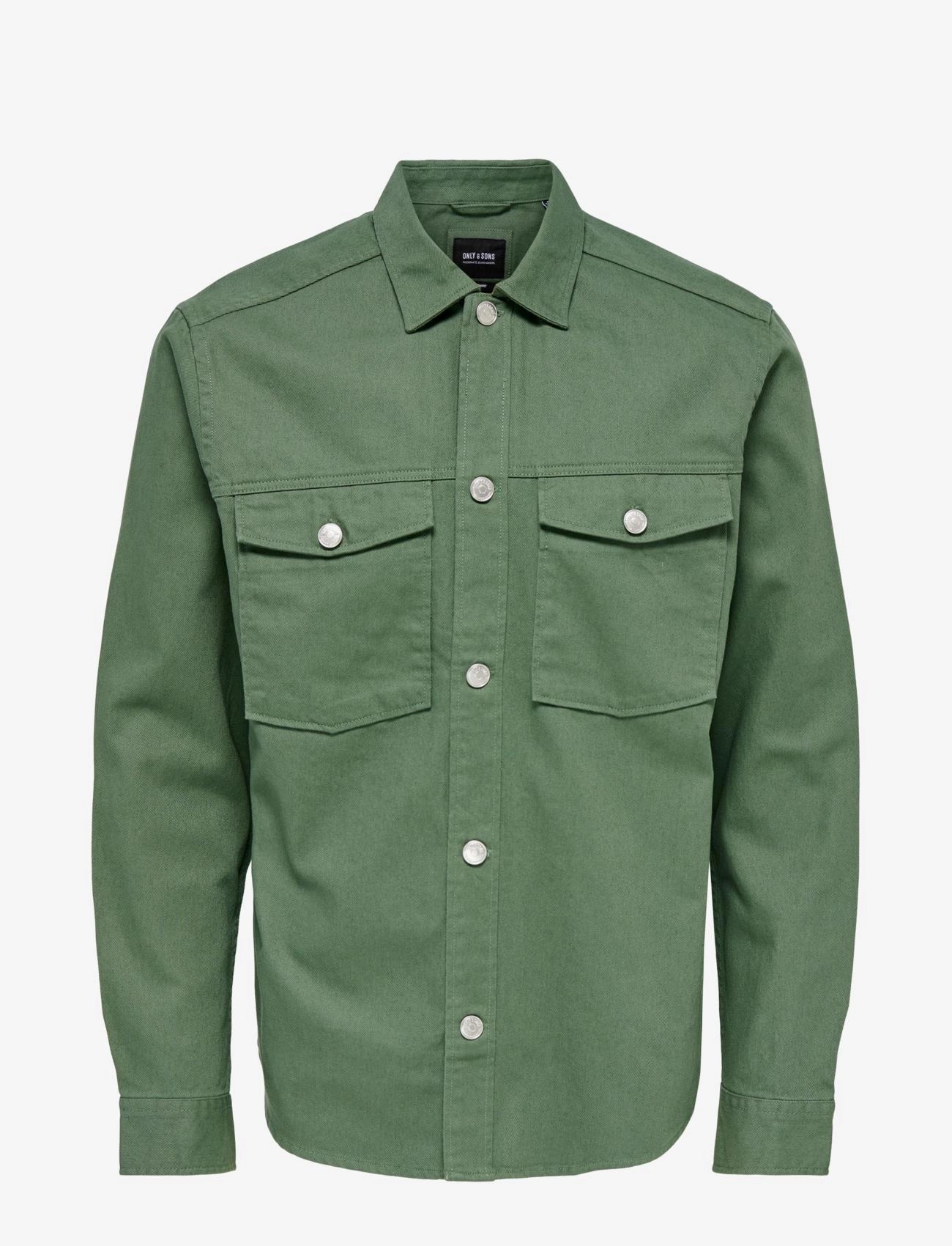 ONLY & SONS - ONSTRON OVR TWILL LS SHIRT - duck green - 0