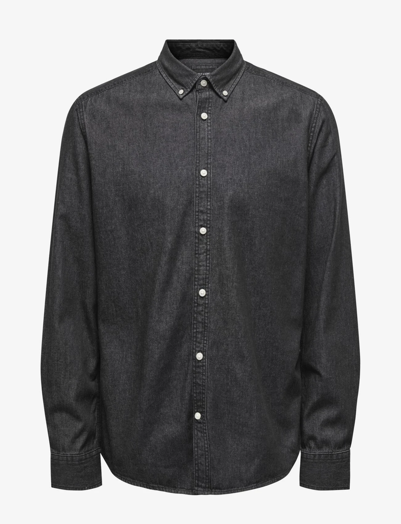 ONLY & SONS - ONSDAY REG BTN DOWN CHAMBRAY LS SHIRT - lowest prices - black denim - 0