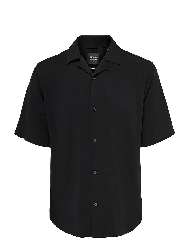 ONLY & SONS - ONSDASH LIFE REG RES SS 001 SHIRT NOOS - kurzarmhemden - black - 1