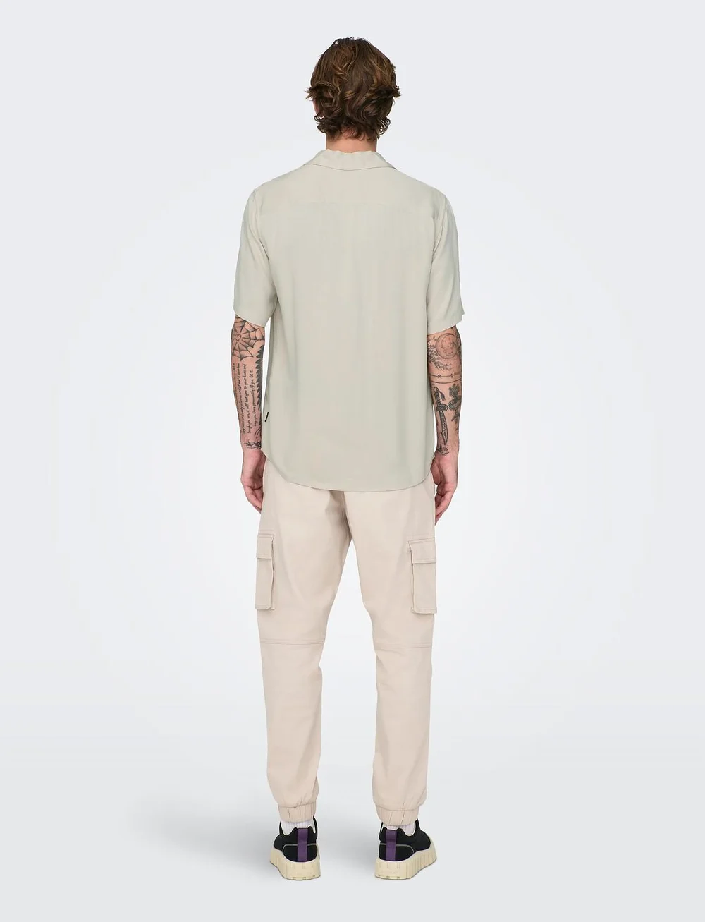 ONLY & SONS - ONSDASH LIFE REG RES SS 001 SHIRT NOOS - kortärmade skjortor - silver lining - 3