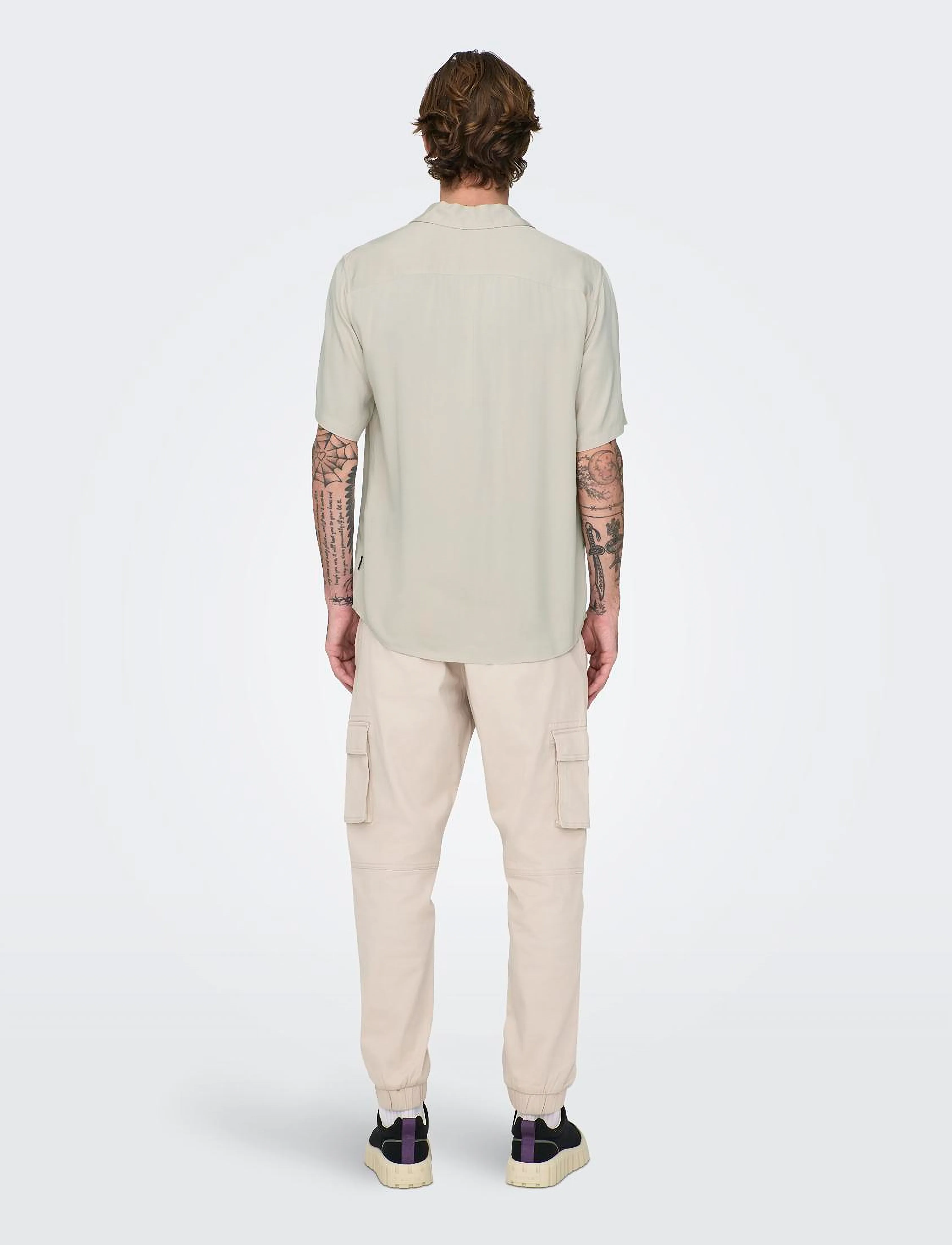 ONLY & SONS - ONSDASH LIFE REG RES SS 001 SHIRT NOOS - chemises à manches courtes - silver lining - 3