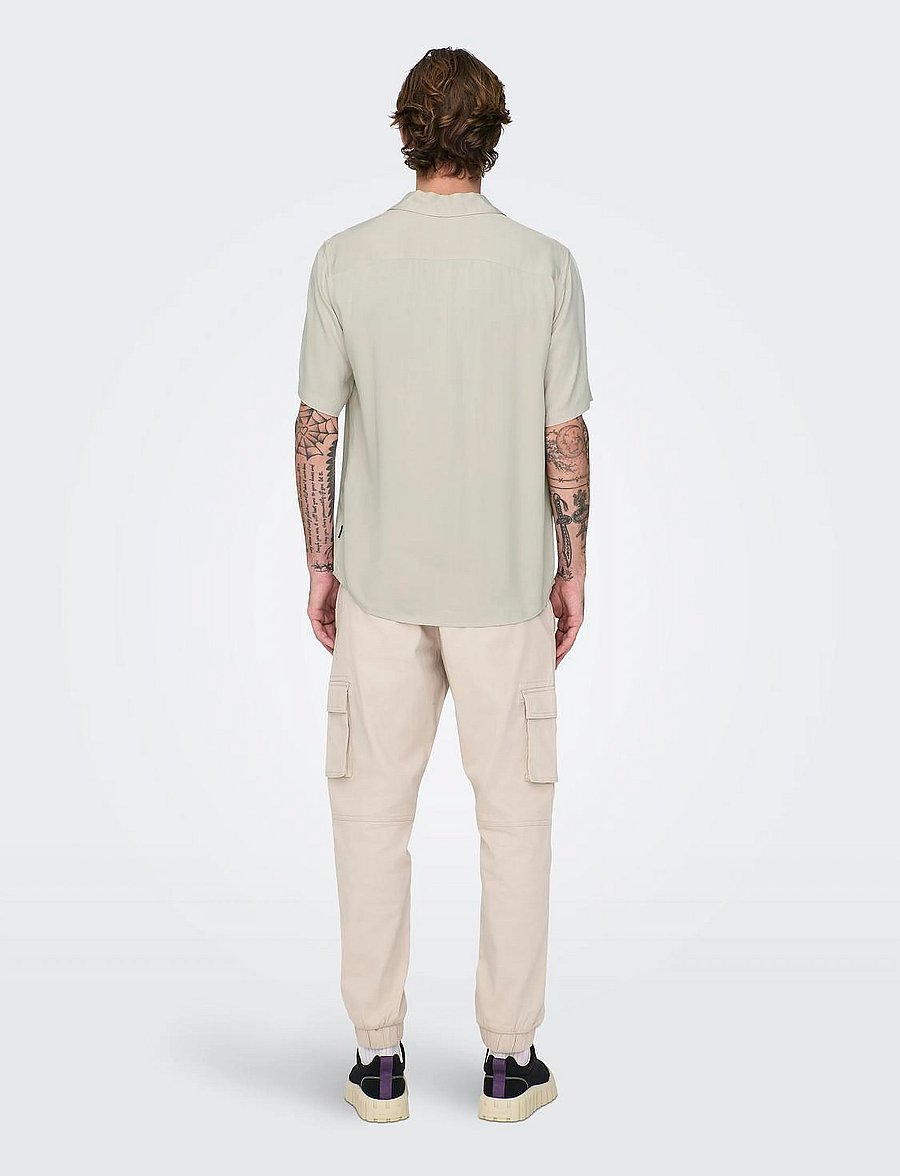 ONLY & SONS - ONSDASH LIFE REG RES SS 001 SHIRT NOOS - chemises à manches courtes - silver lining - 3