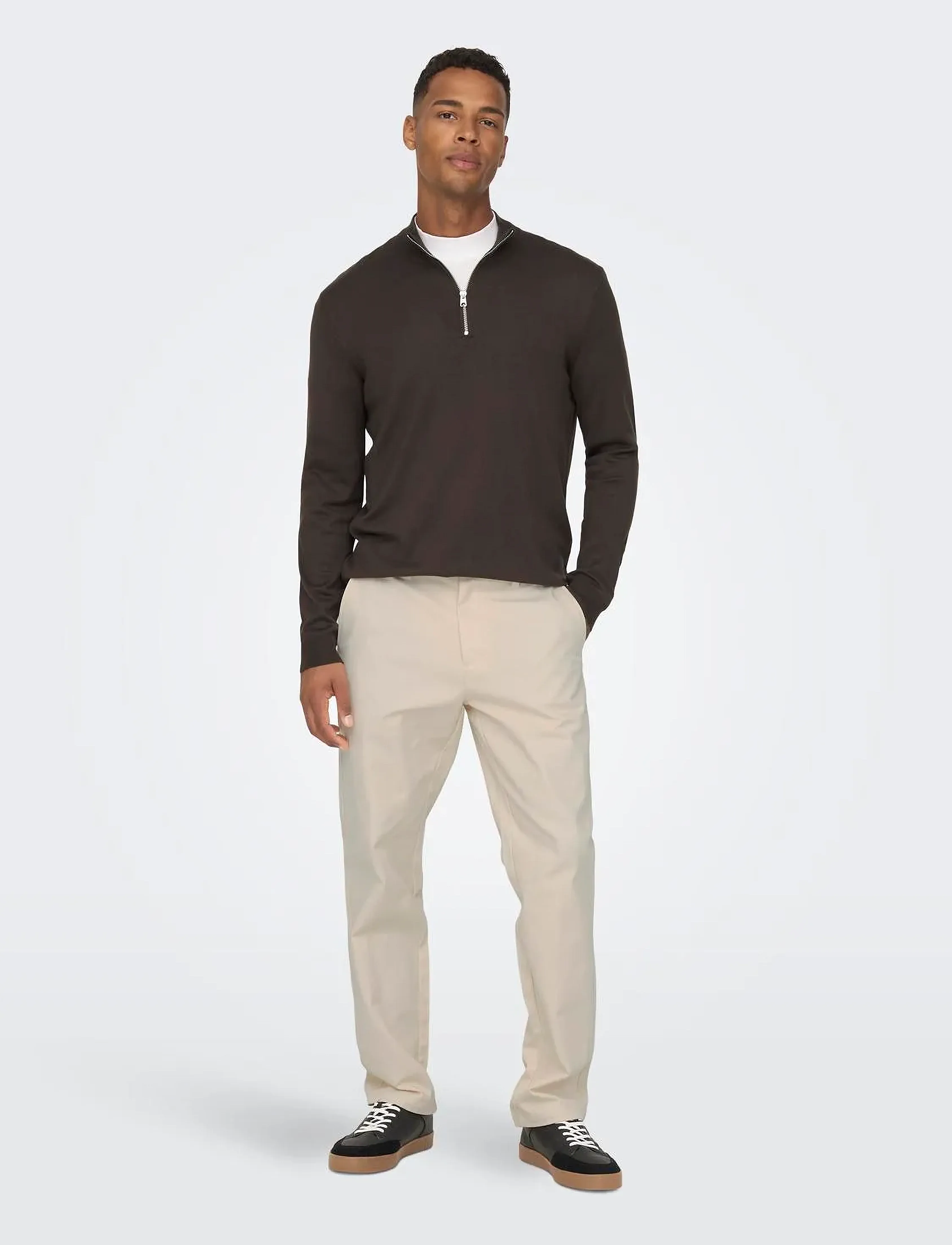 ONLY & SONS - ONSEDGE-ED LOOSE 0073 PANT NOOS - laveste priser - ecru - 4
