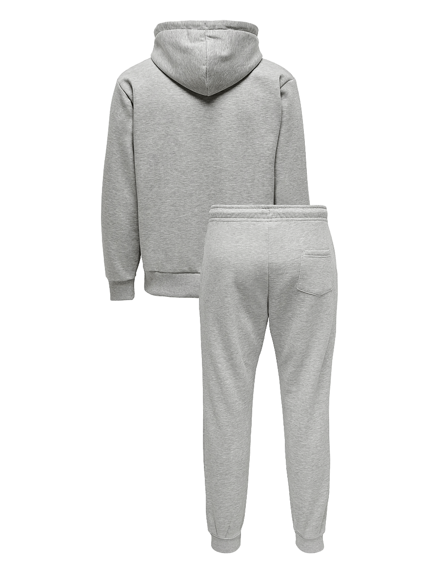 ONLY & SONS - ONSCERES PANT & HOODIE SET - light grey melange - 1