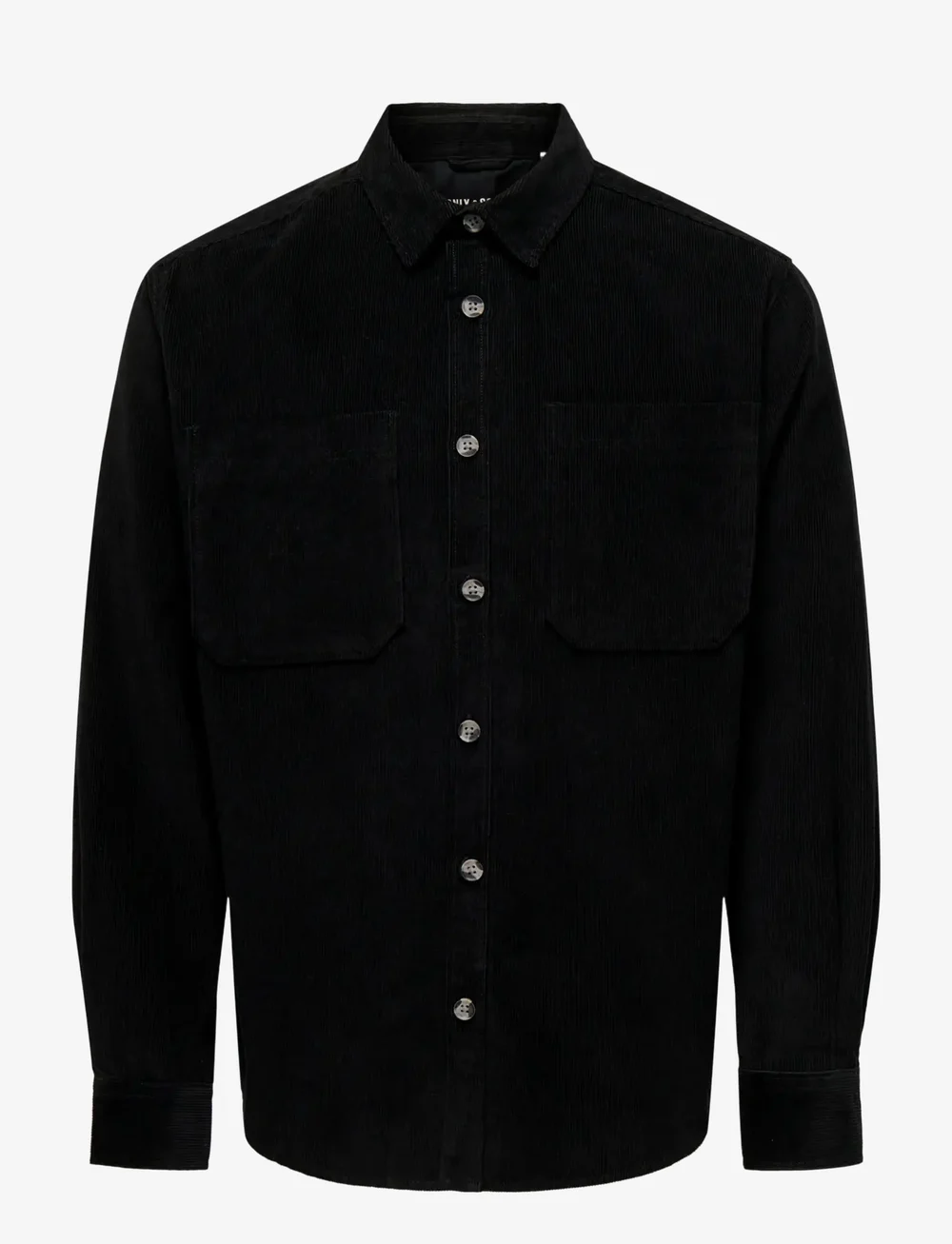 ONLY & SONS - ONSALP 2PKT WASHD CORD LS SHIRT OTL - manchesterskjortor - black - 0