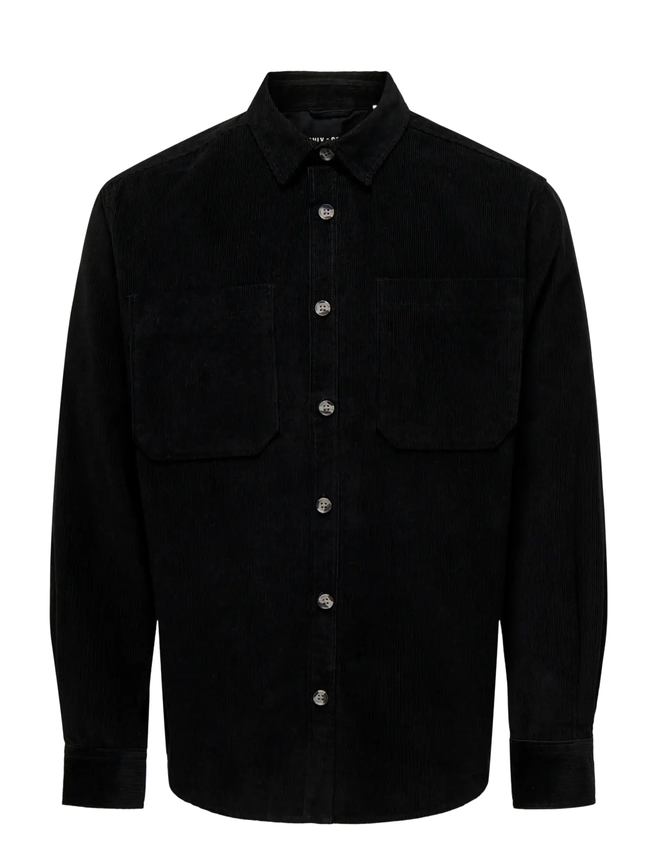 ONLY & SONS ONSALP 2PKT WASHD CORD LS SHIRT OTL - Skjorter - BLACK / black