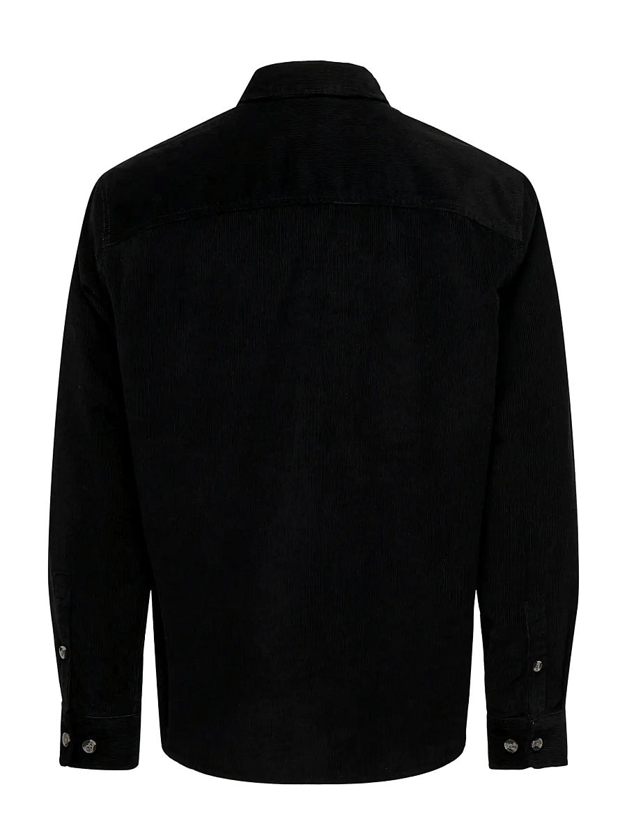 ONLY & SONS - ONSALP 2PKT WASHD CORD LS SHIRT NOOS - fløjlsskjorter - black - 1