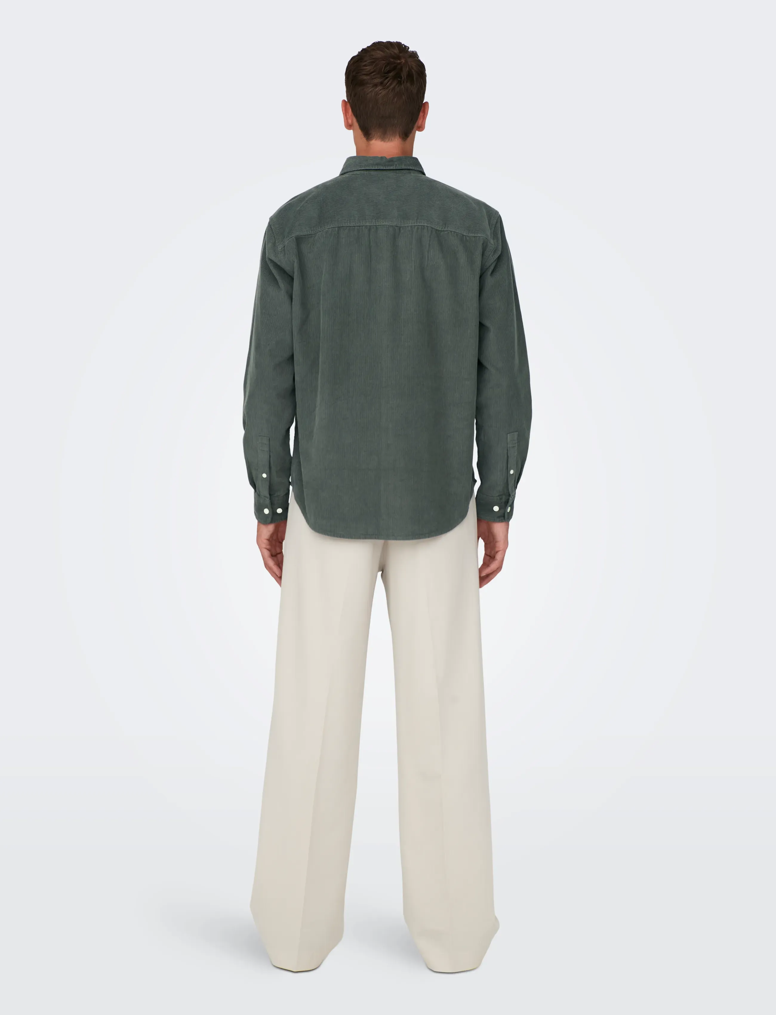 ONLY & SONS - ONSALP 2PKT WASHD CORD LS SHIRT NOOS - Überhemden - castor gray - 3