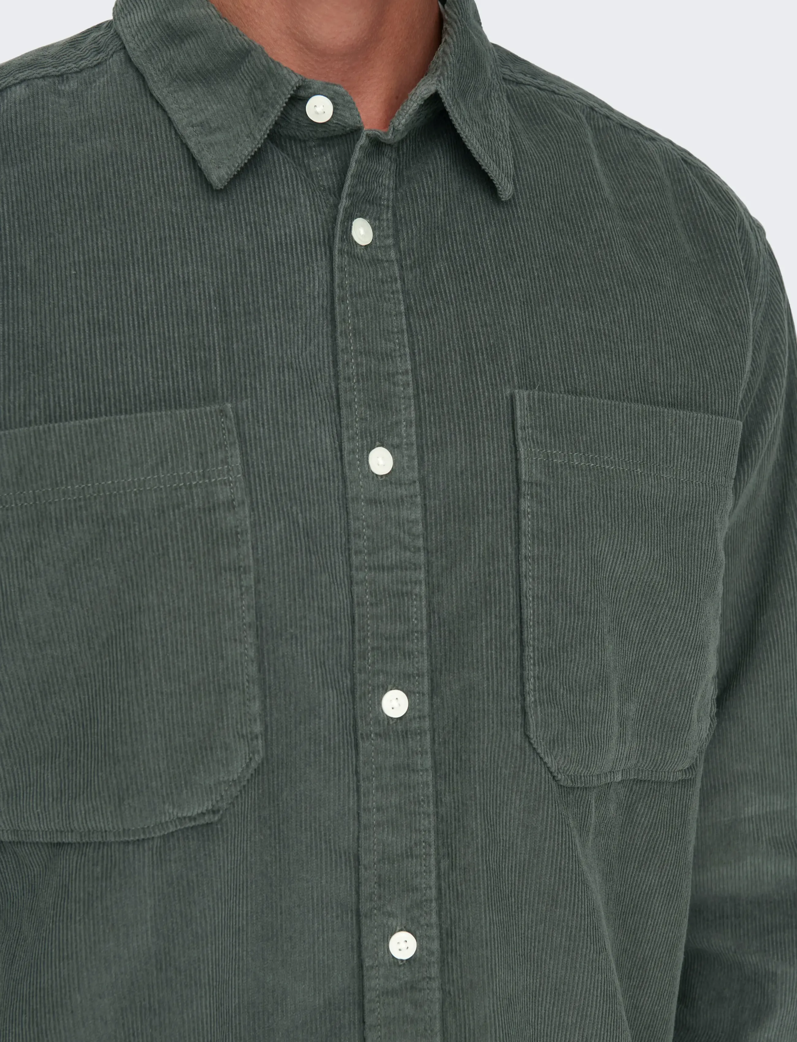 ONLY & SONS Onsalp 2Pkt Washd Cord Ls Shirt Noos manchesterskjortor herr – bild 6