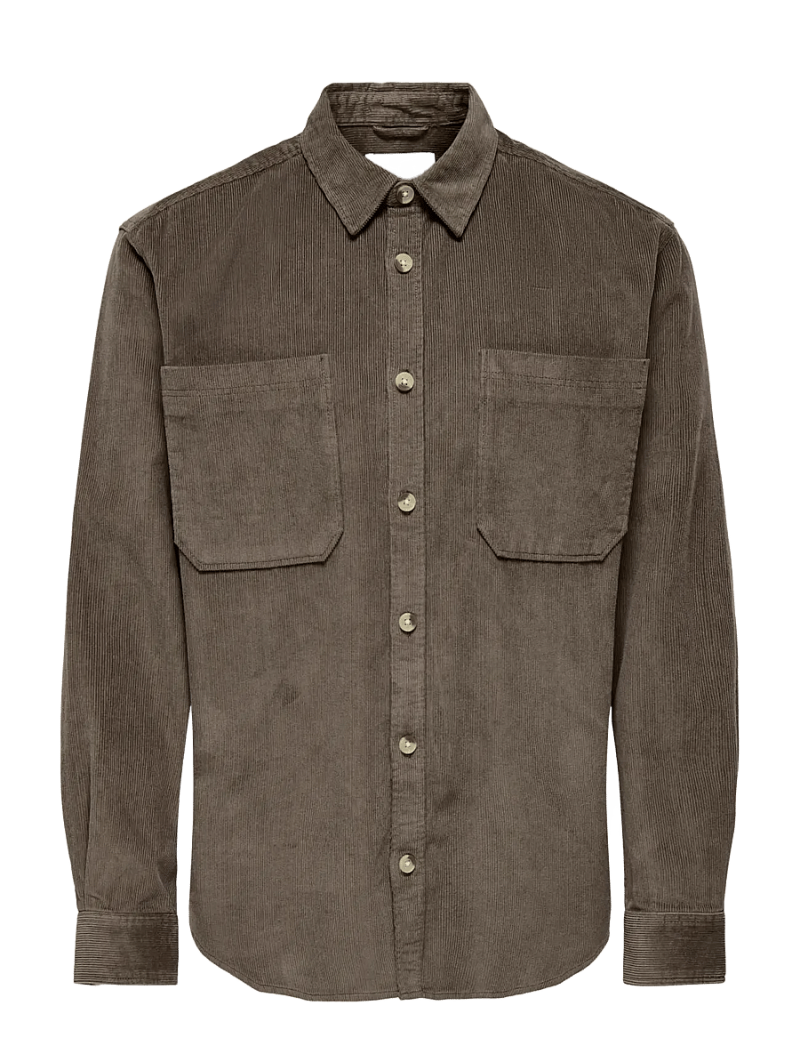 ONLY & SONS - ONSALP 2PKT WASHD CORD LS SHIRT NOOS - Überhemden - falcon - 1