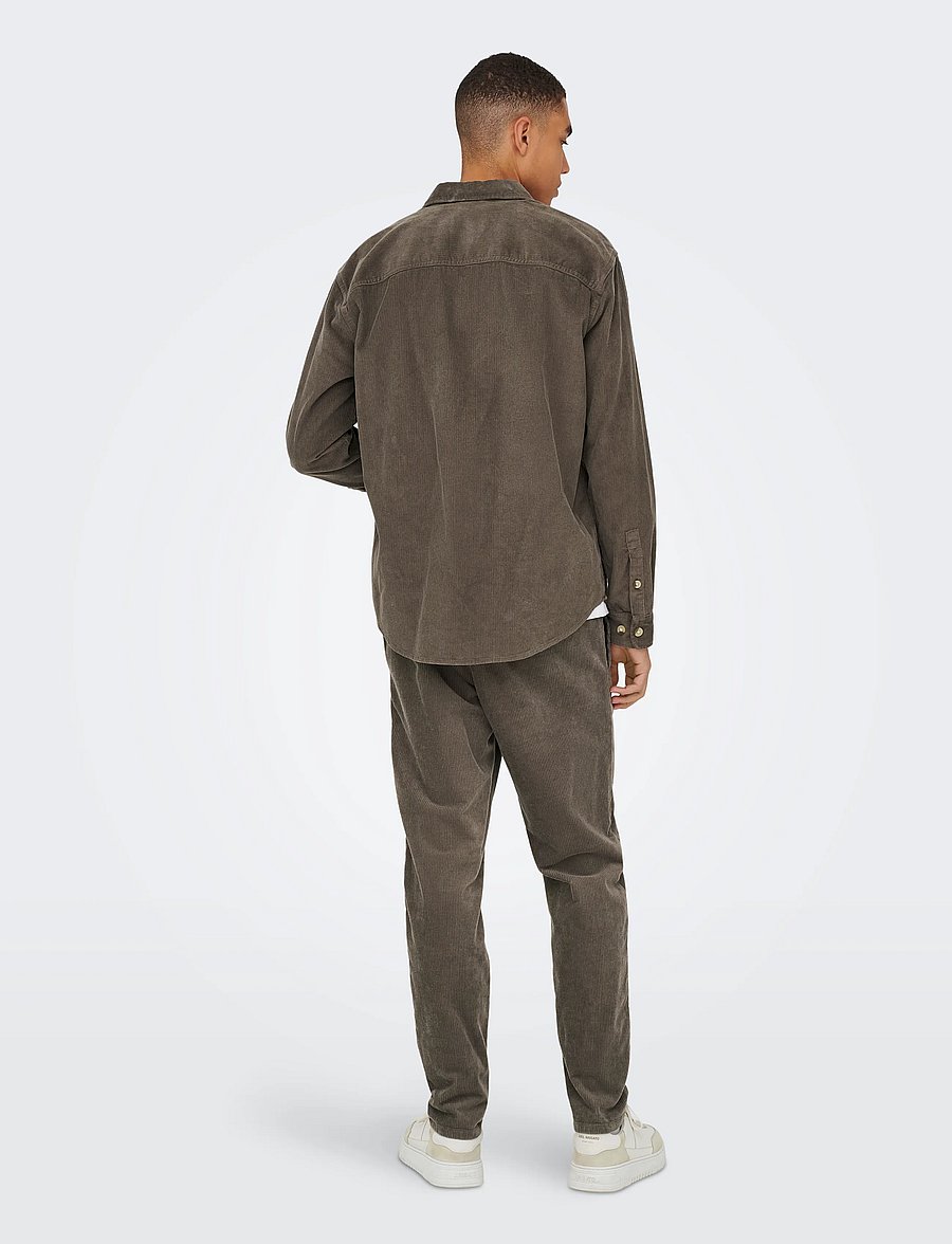 ONLY & SONS - ONSALP 2PKT WASHD CORD LS SHIRT NOOS - Überhemden - falcon - 3