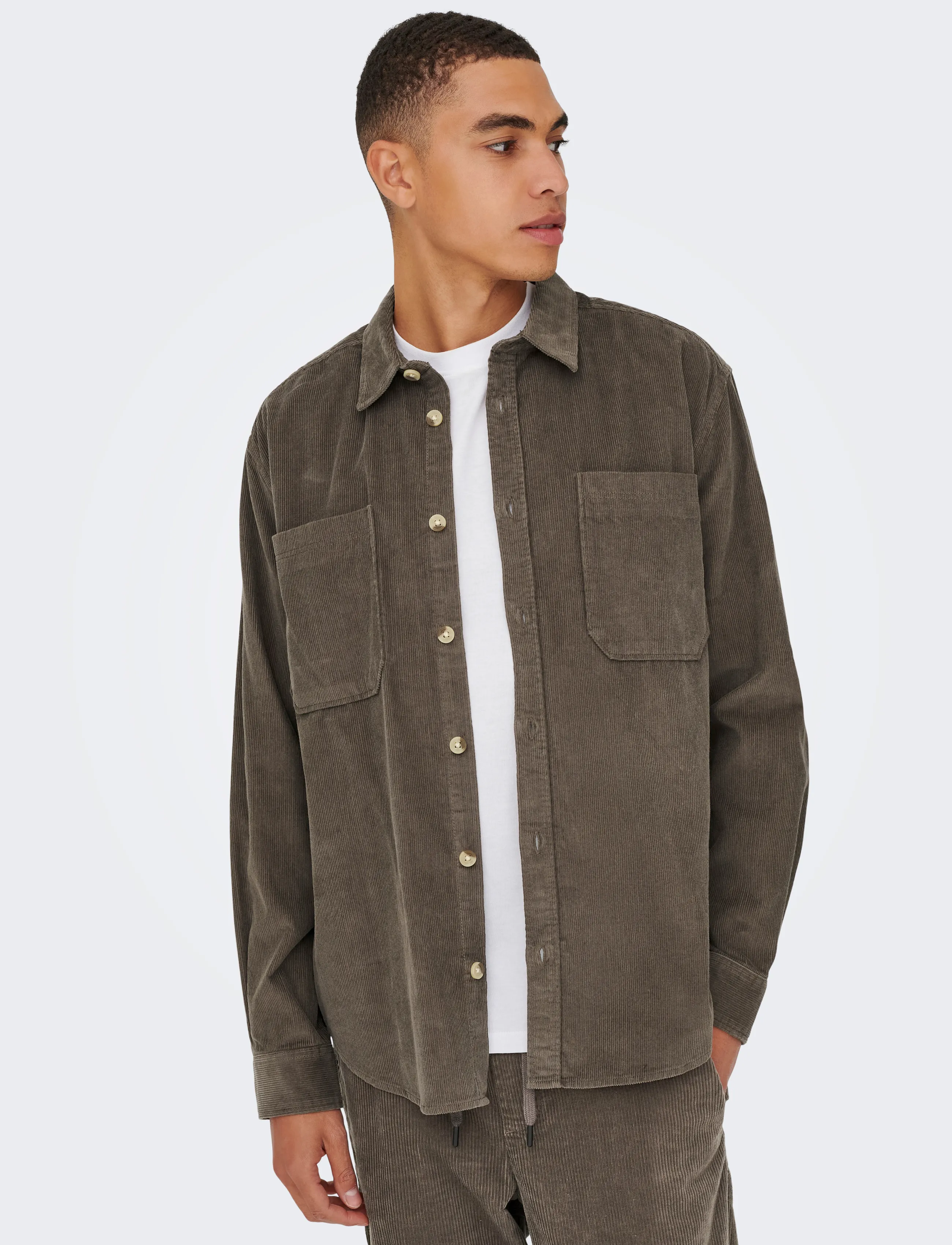 ONLY & SONS - ONSALP 2PKT WASHD CORD LS SHIRT NOOS - Überhemden - falcon - 5
