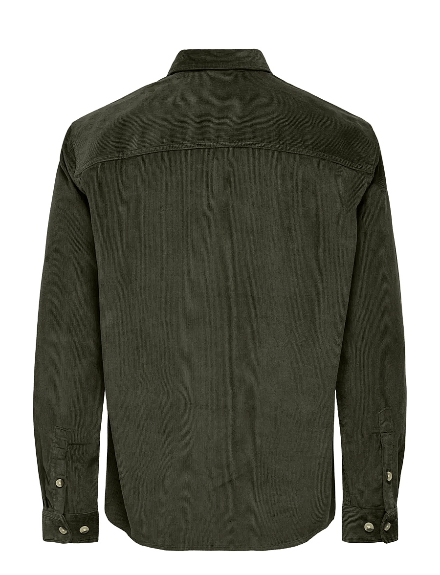 ONLY & SONS - ONSALP 2PKT WASHD CORD LS SHIRT NOOS - fløjlsskjorter - forest night - 1