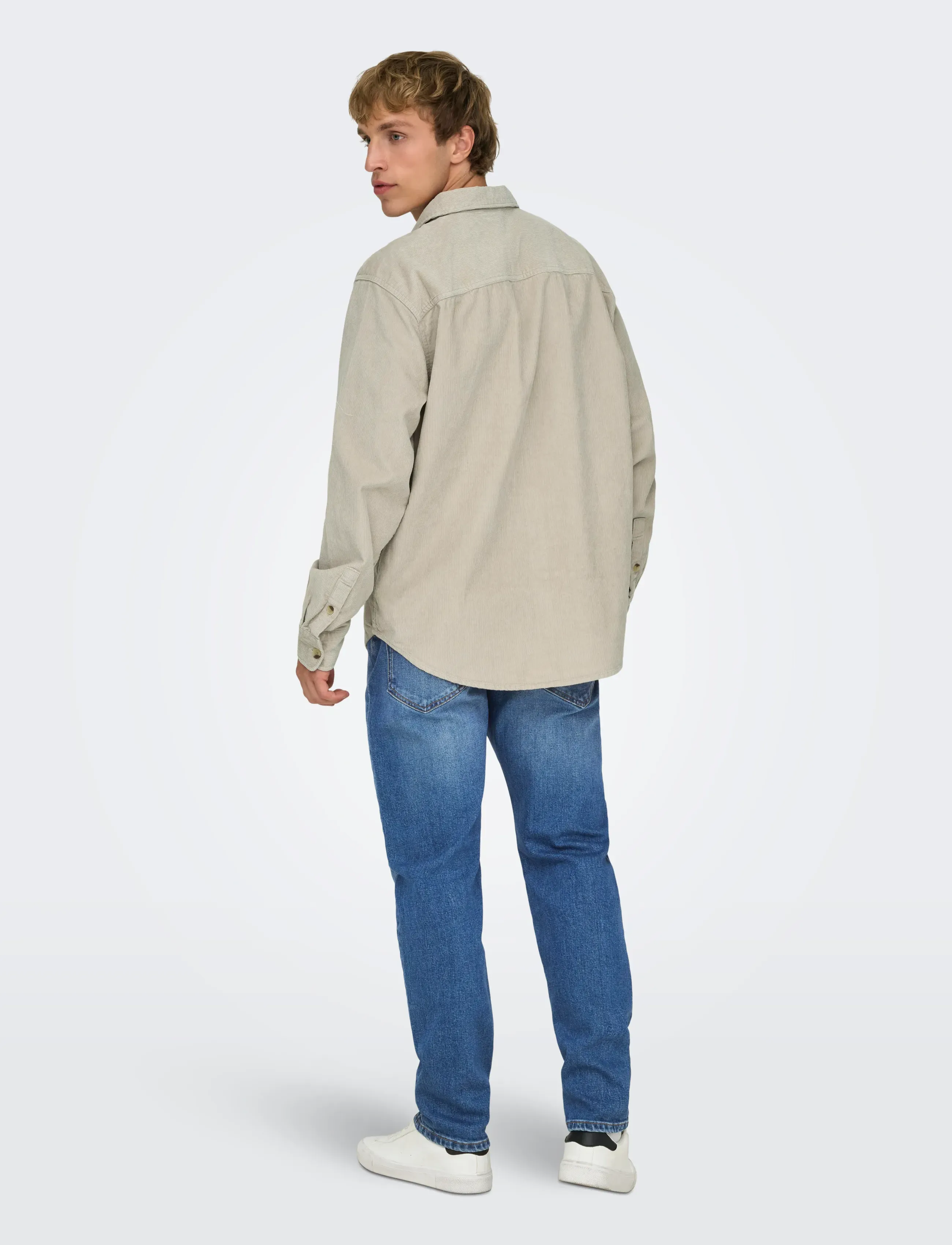 ONLY & SONS - ONSALP 2PKT WASHD CORD LS SHIRT NOOS - fløjlsskjorter - silver lining - 3