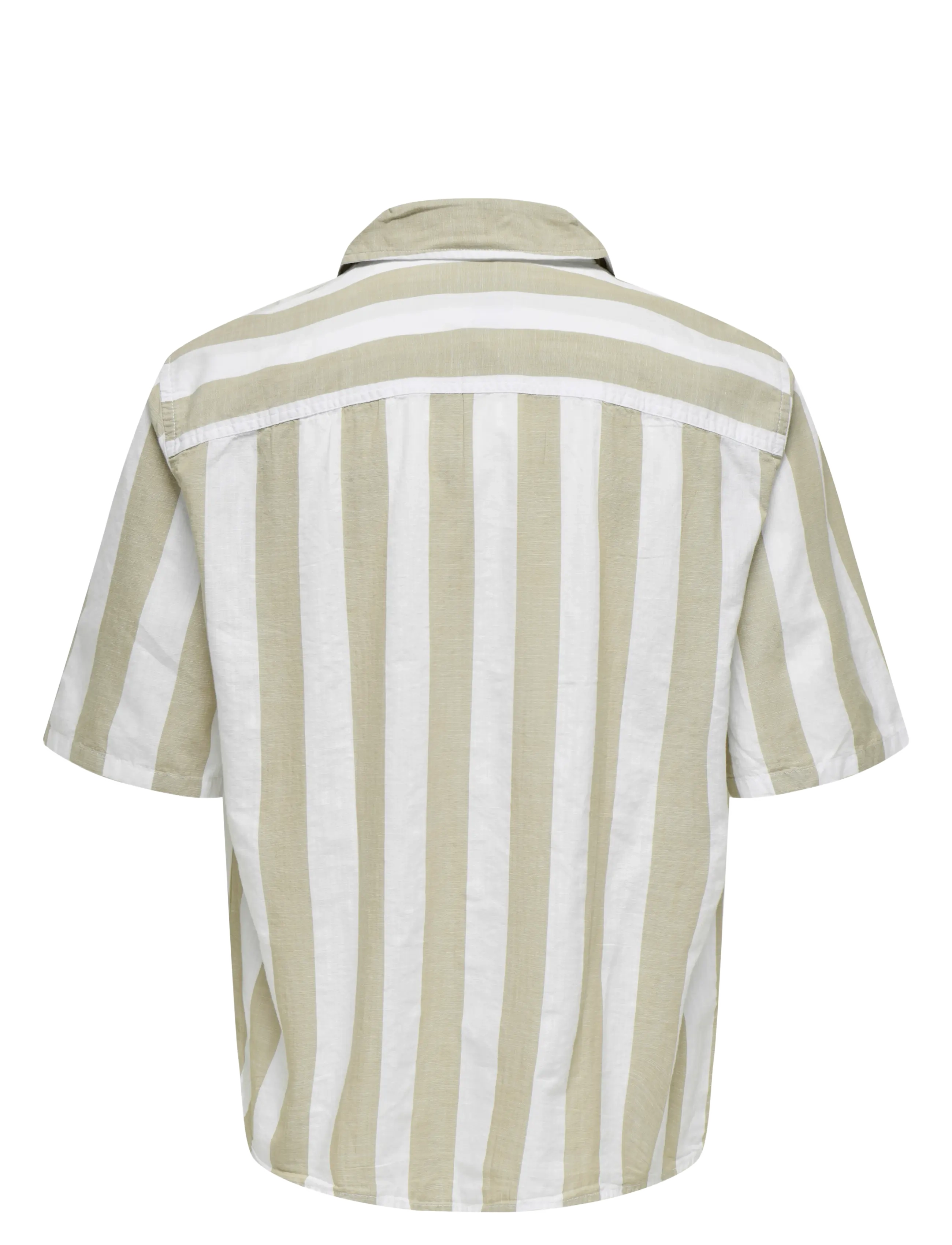 ONLY & SONS - ONSTES RLX CTN SLUB STRIPE SS SHIRT - kortærmede skjorter - chinchilla - 1