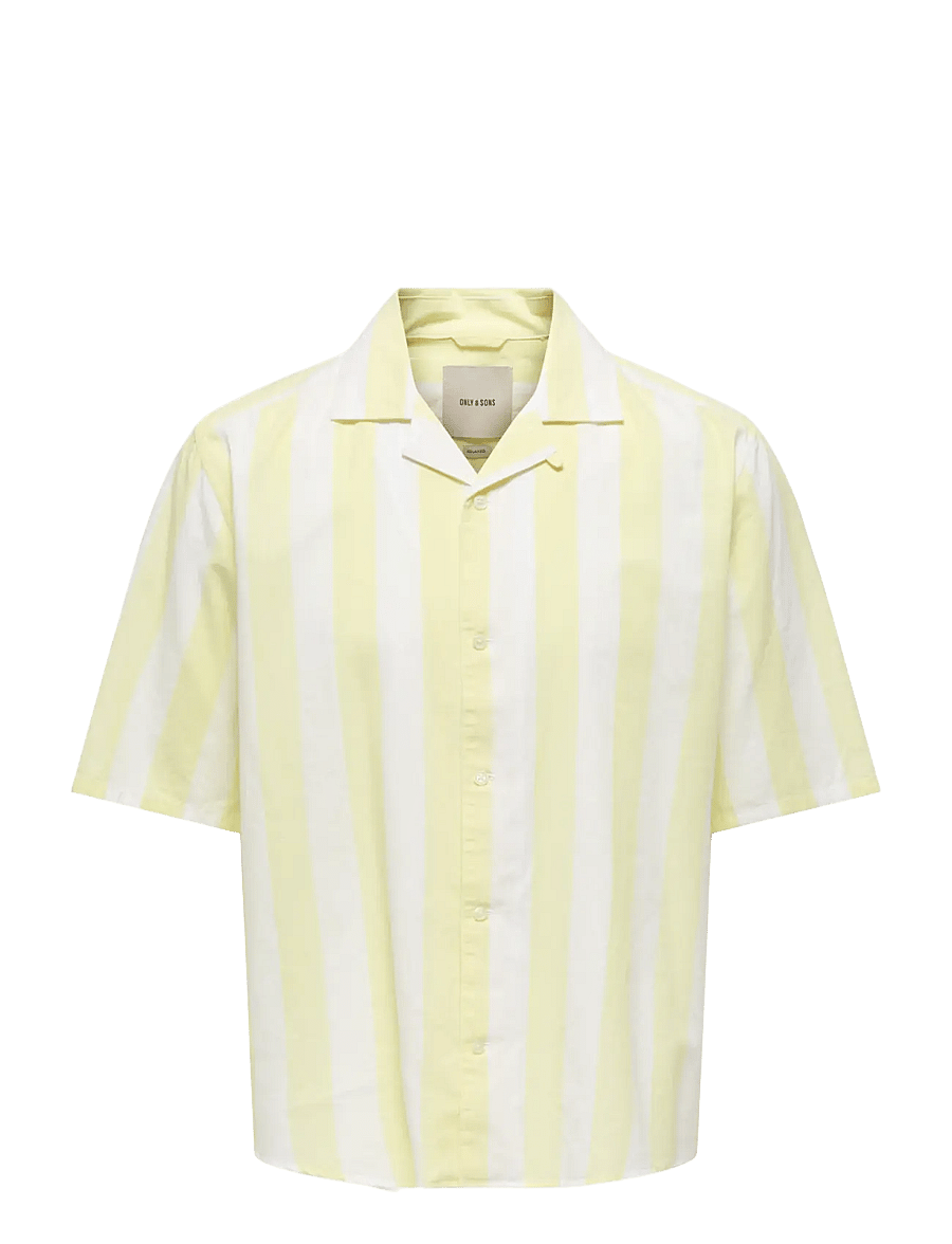 ONLY & SONS - ONSTES RLX CTN SLUB STRIPE SS SHIRT - stutterma skyrtur - sunlight - 0