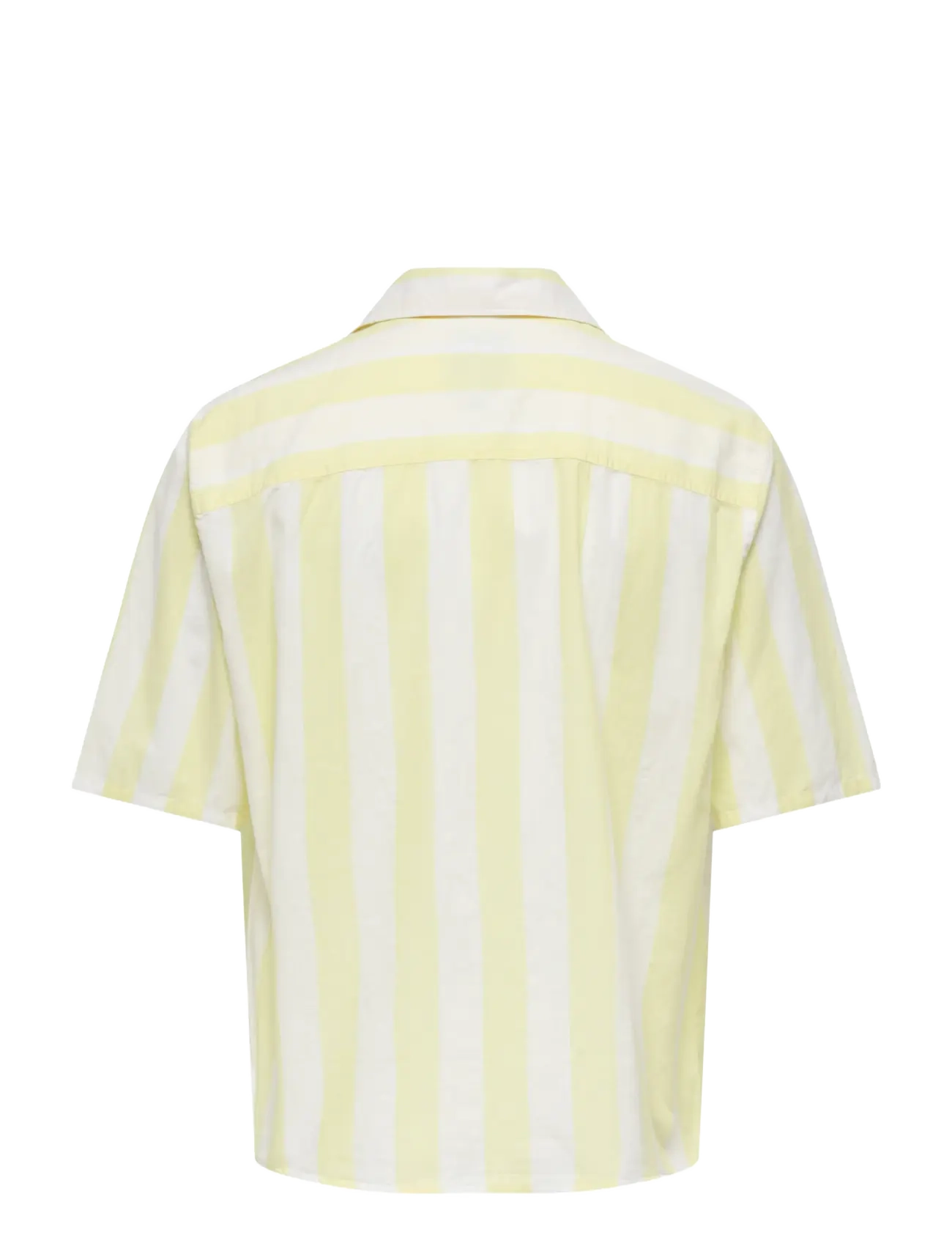 ONLY & SONS - ONSTES RLX CTN SLUB STRIPE SS SHIRT - kortærmede skjorter - sunlight - 1
