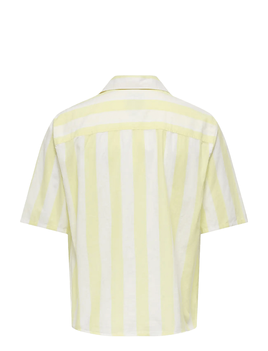 ONLY & SONS - ONSTES RLX CTN SLUB STRIPE SS SHIRT - stutterma skyrtur - sunlight - 1