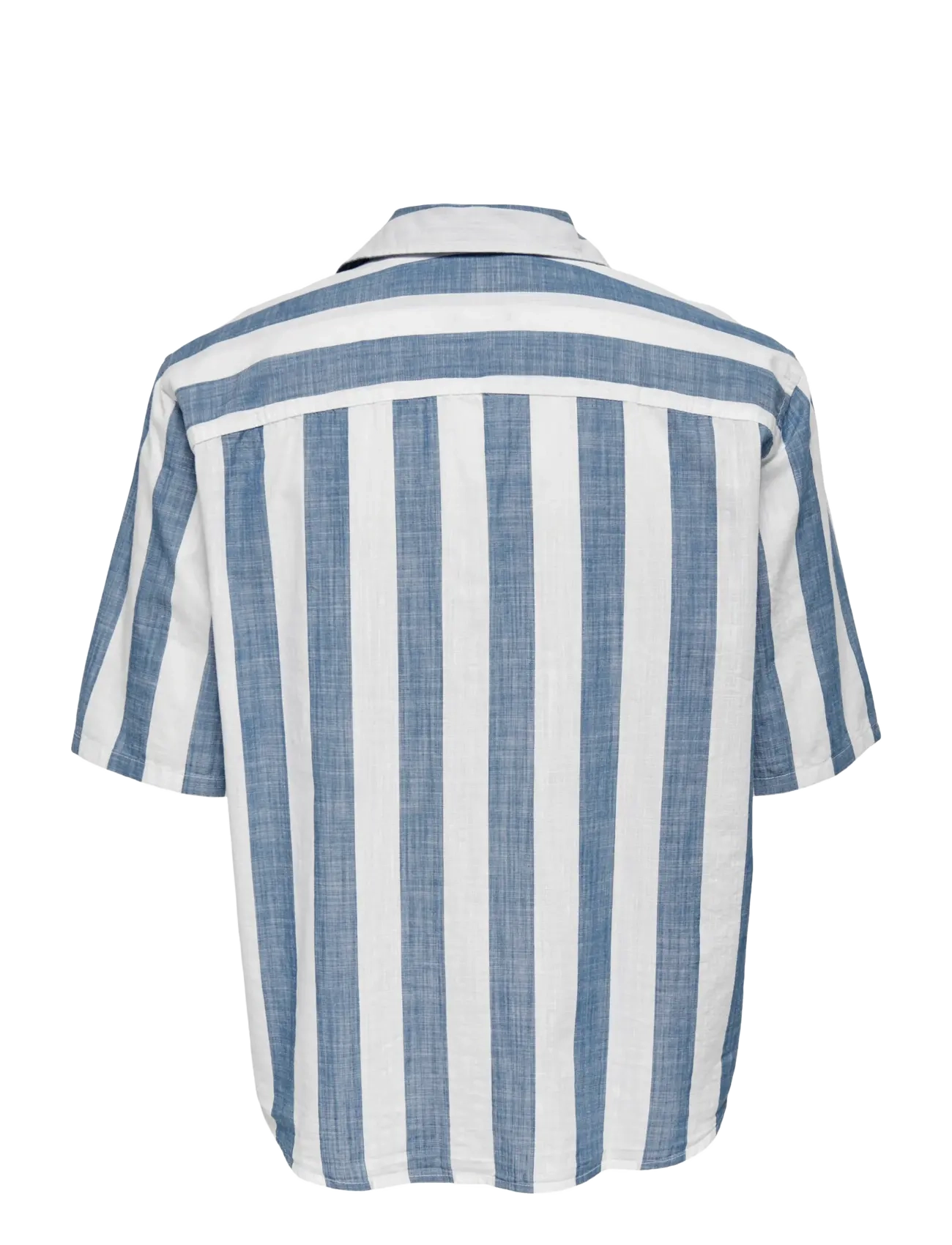 ONLY & SONS - ONSTES RLX CTN SLUB STRIPE SS SHIRT - overhemden met korte mouw - vintage indigo - 2