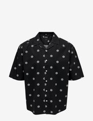 ONLY & SONS - ONSTIE RLX WASHED AOP SS SHIRT - alhaisimmat hinnat - black - 0