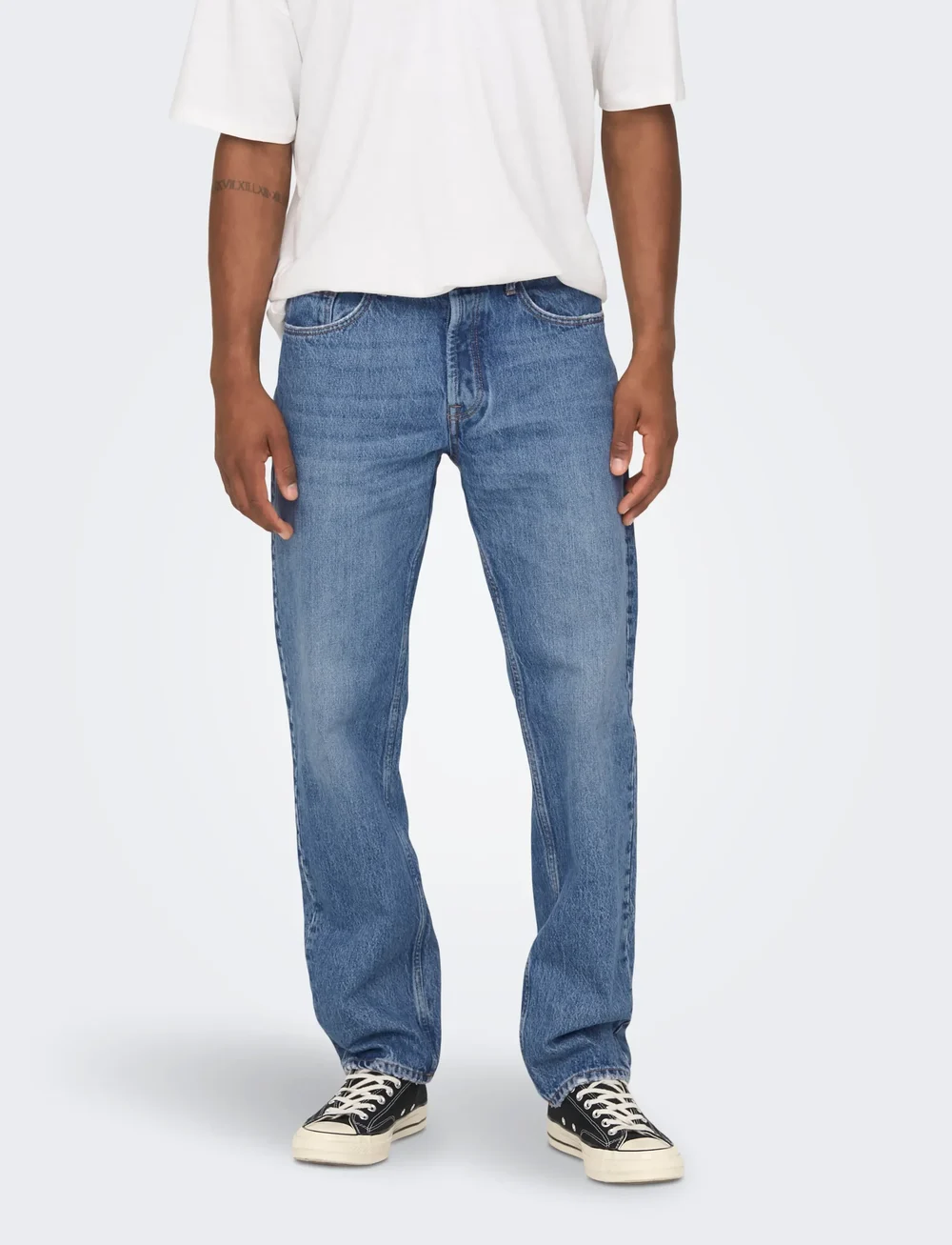 ONLY & SONS - ONSEDGE STRAIGHT MB 4939 AZG DNM NOOS - loose jeans - medium blue denim - 0