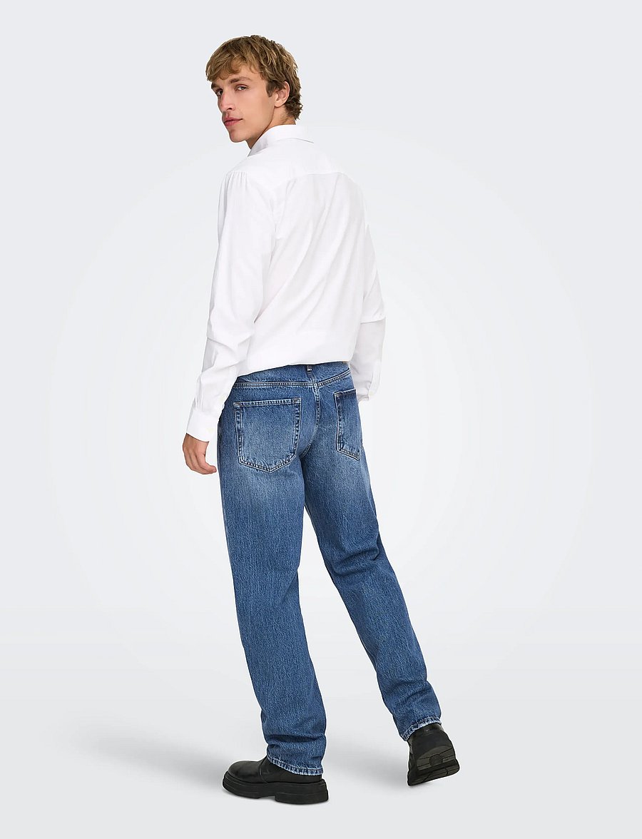 ONLY & SONS - ONSEDGE STRAIGHT MB 4939 AZG DNM NOOS - loose jeans - medium blue denim - 3