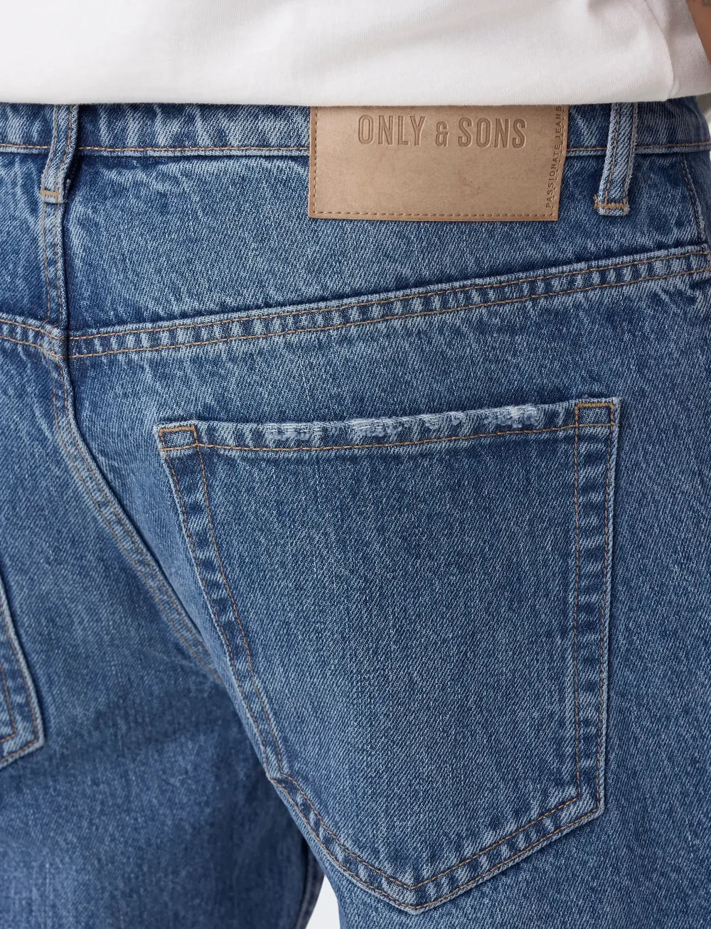 ONLY & SONS - ONSEDGE STRAIGHT MB 4939 AZG DNM NOOS - loose jeans - medium blue denim - 4