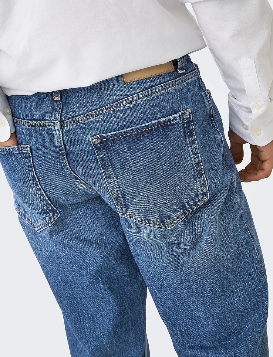 ONLY & SONS - ONSEDGE STRAIGHT MB 4939 AZG DNM NOOS - loose jeans - medium blue denim - 4