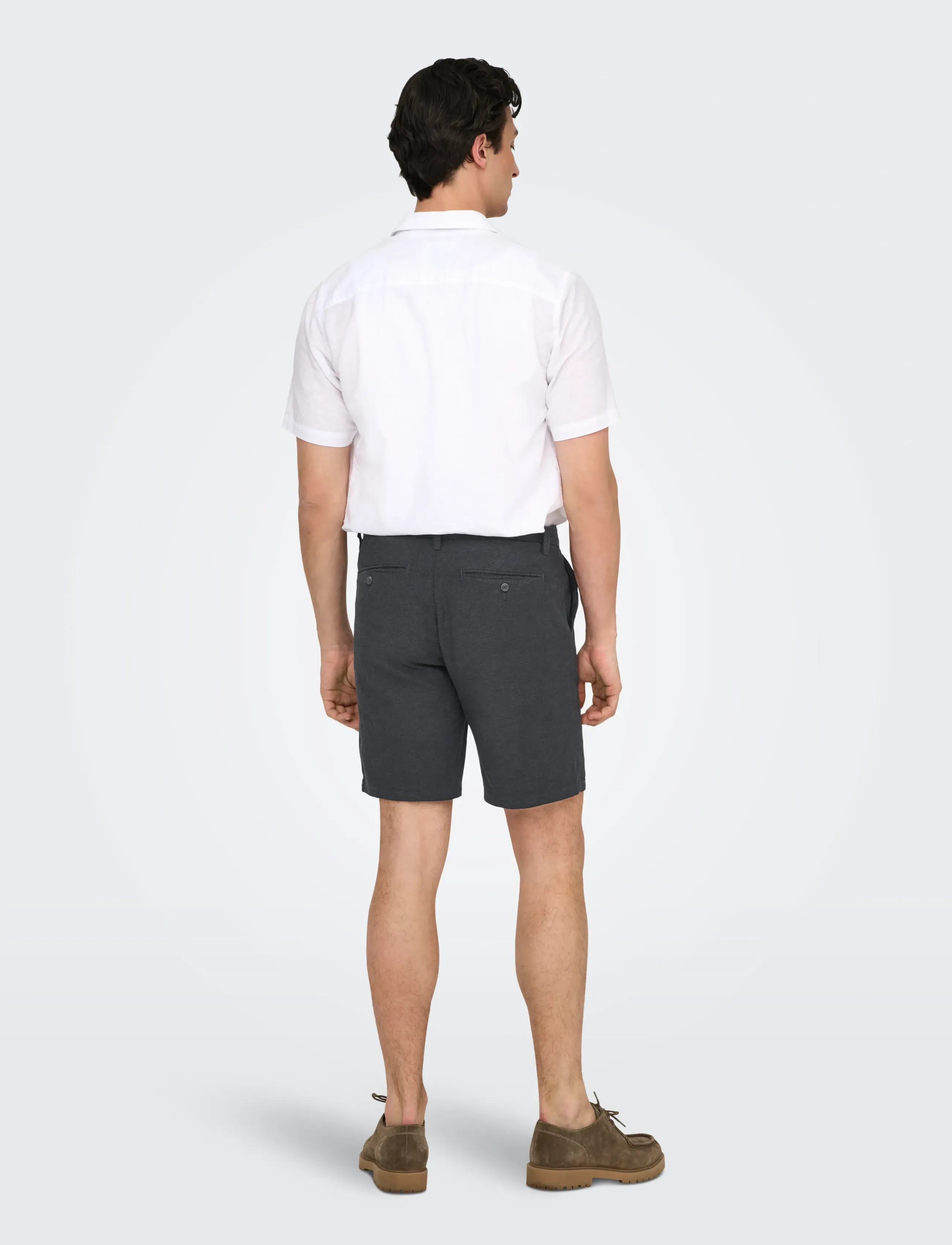 ONLY & SONS - ONSMARK 0011 COTTON LINEN SHORTS NOOS - szorty lniane - black - 3