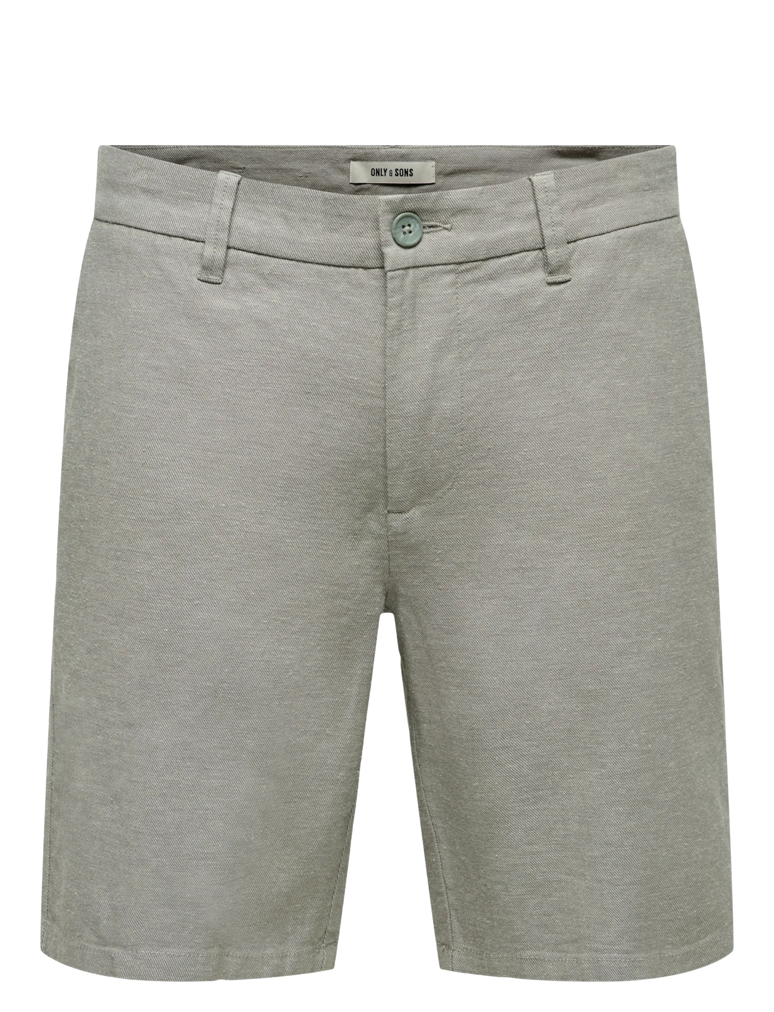 ONLY & SONS ONSMARK 0011 COTTON LINEN SHORTS NOOS - Shorts - CASTOR GRAY / grey