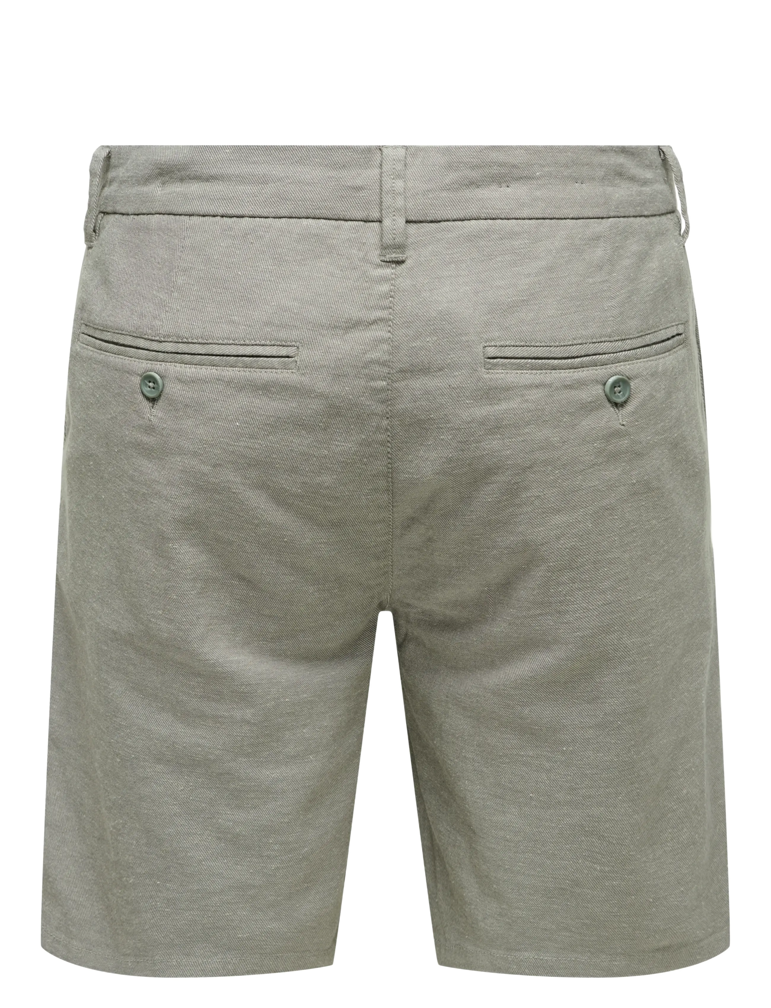 ONLY & SONS - ONSMARK 0011 COTTON LINEN SHORTS NOOS - laveste priser - castor gray - 2
