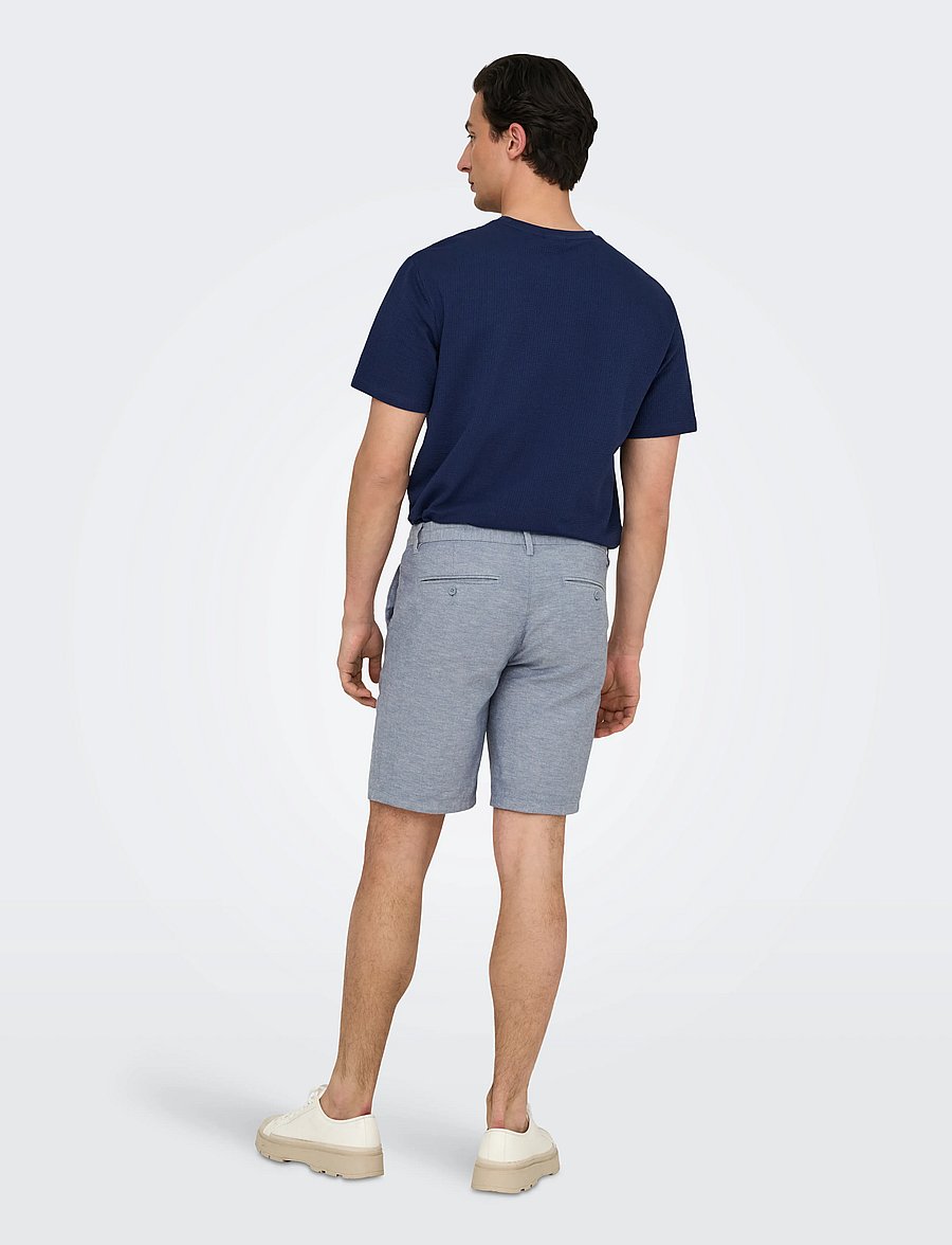 ONLY & SONS - ONSMARK 0011 COTTON LINEN SHORTS NOOS - leinen-shorts - flint stone - 3