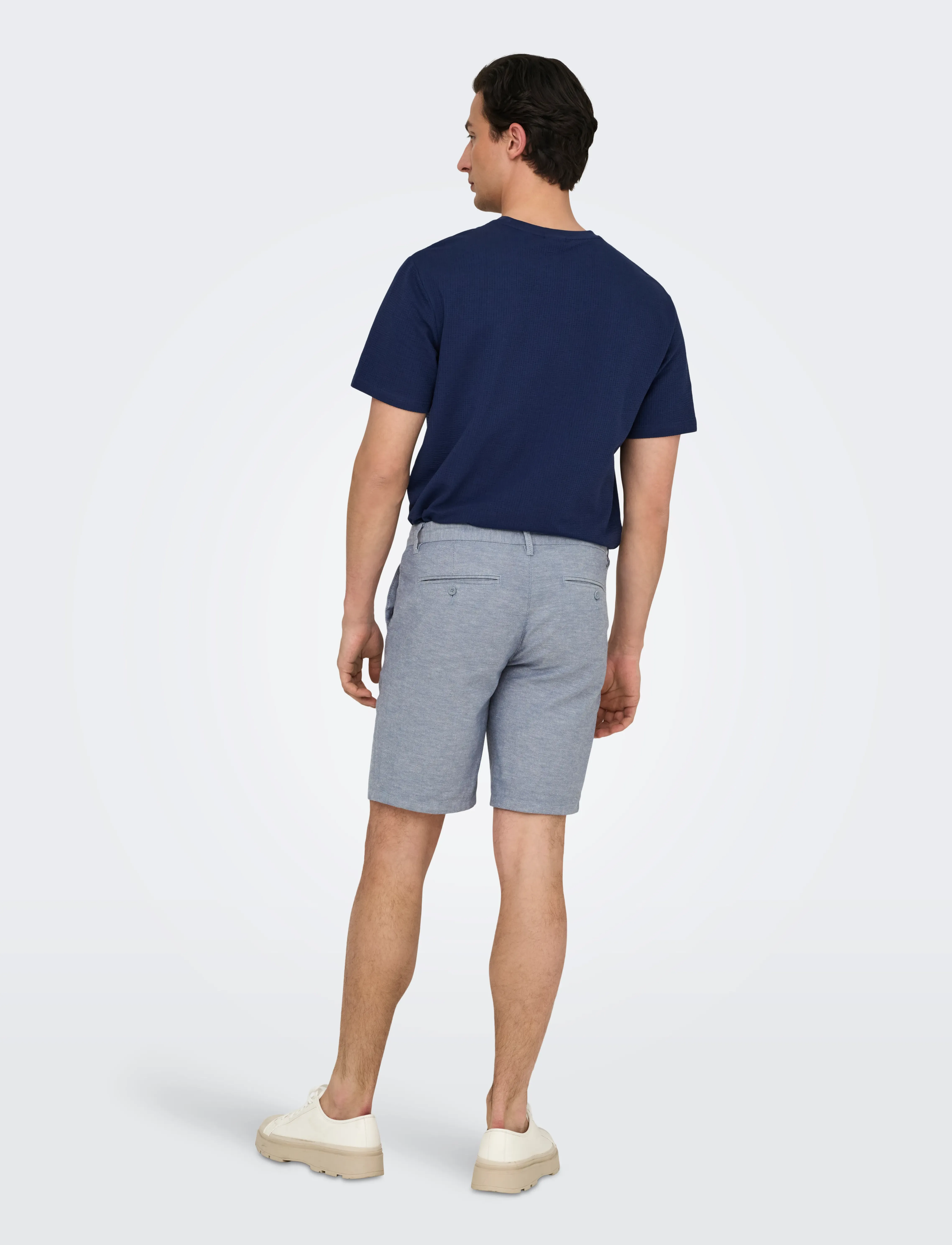 ONLY & SONS - ONSMARK 0011 COTTON LINEN SHORTS NOOS - leinen-shorts - flint stone - 3