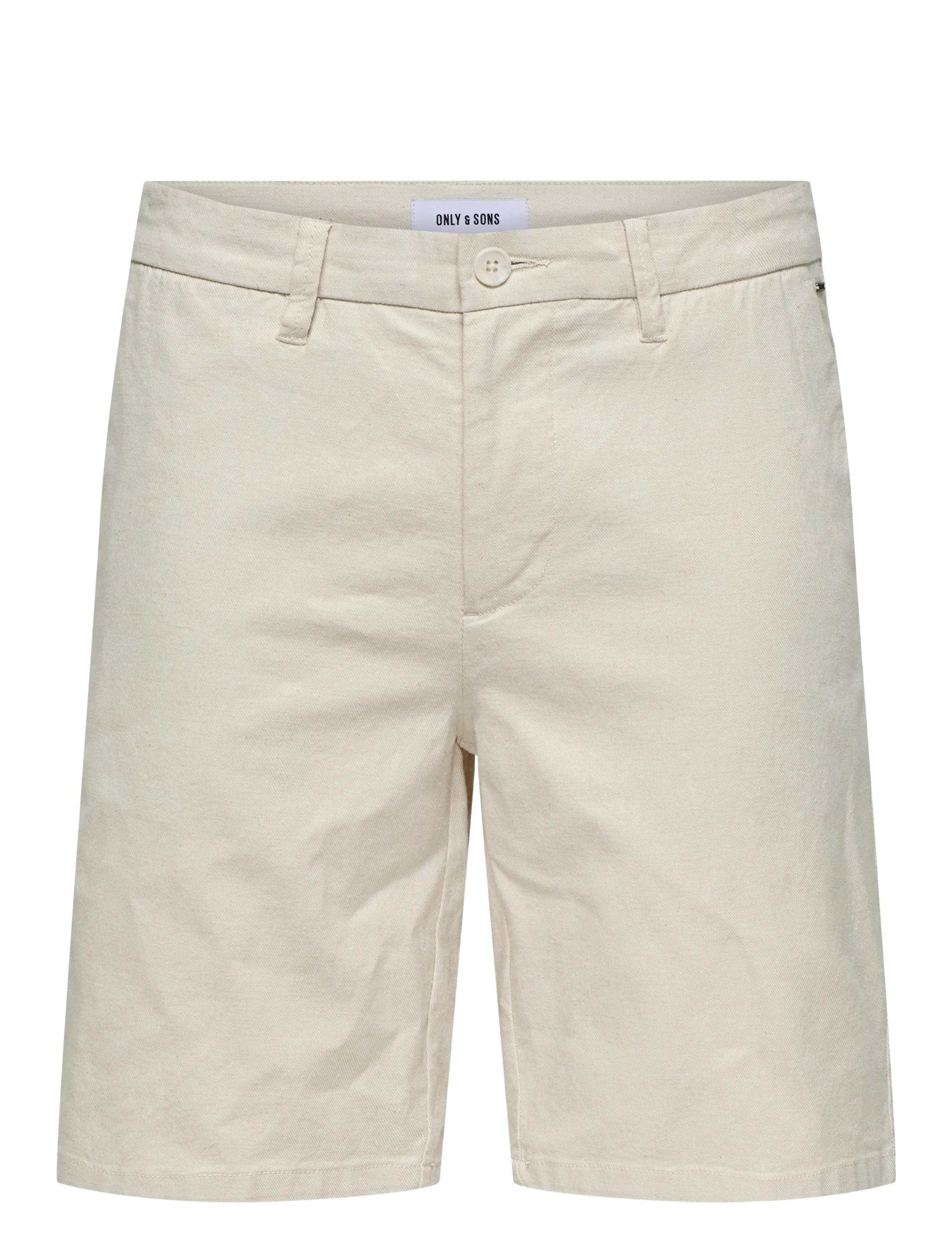ONLY & SONS ONSMARK 0011 COTTON LINEN SHORTS NOOS - Hørshorts - SILVER LINING / beige