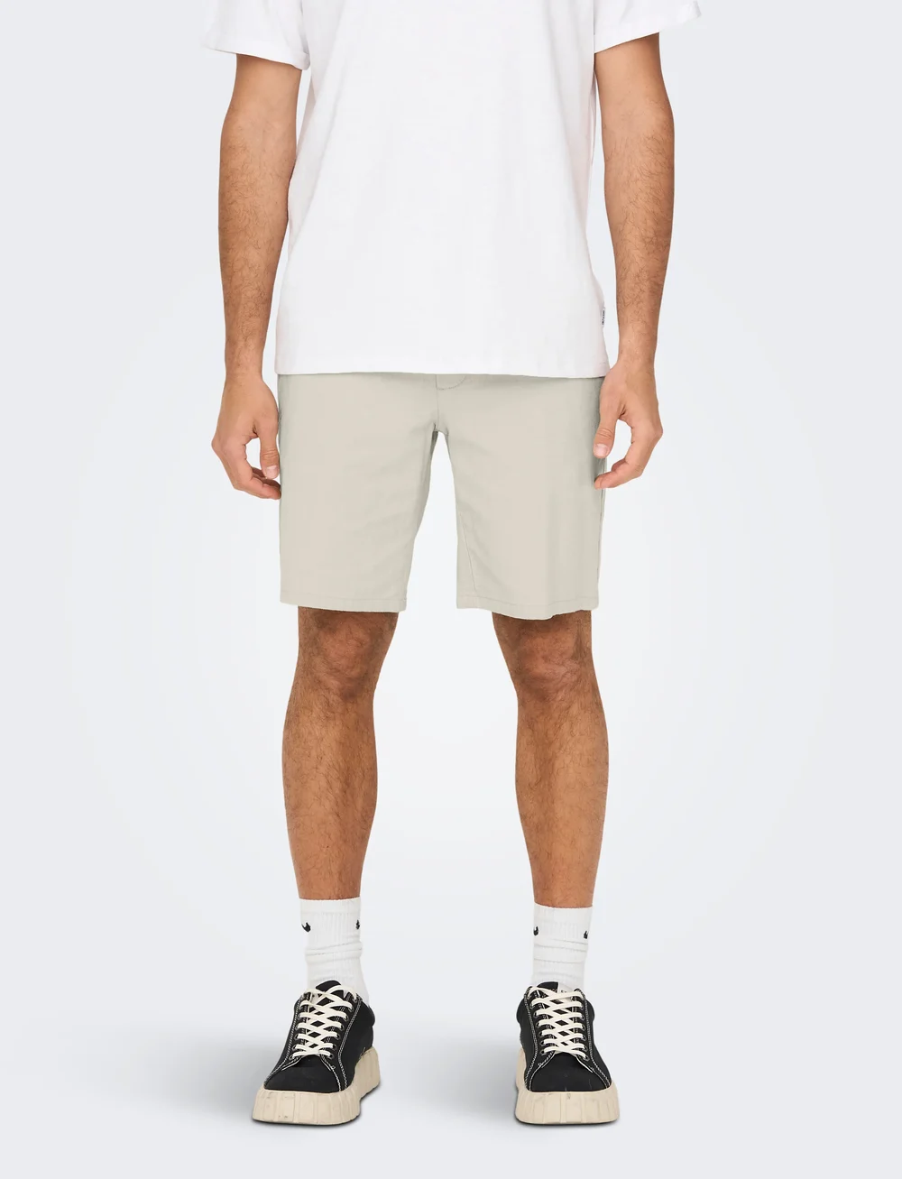 ONLY & SONS - ONSMARK 0011 COTTON LINEN SHORTS NOOS - leinen-shorts - silver lining - 0