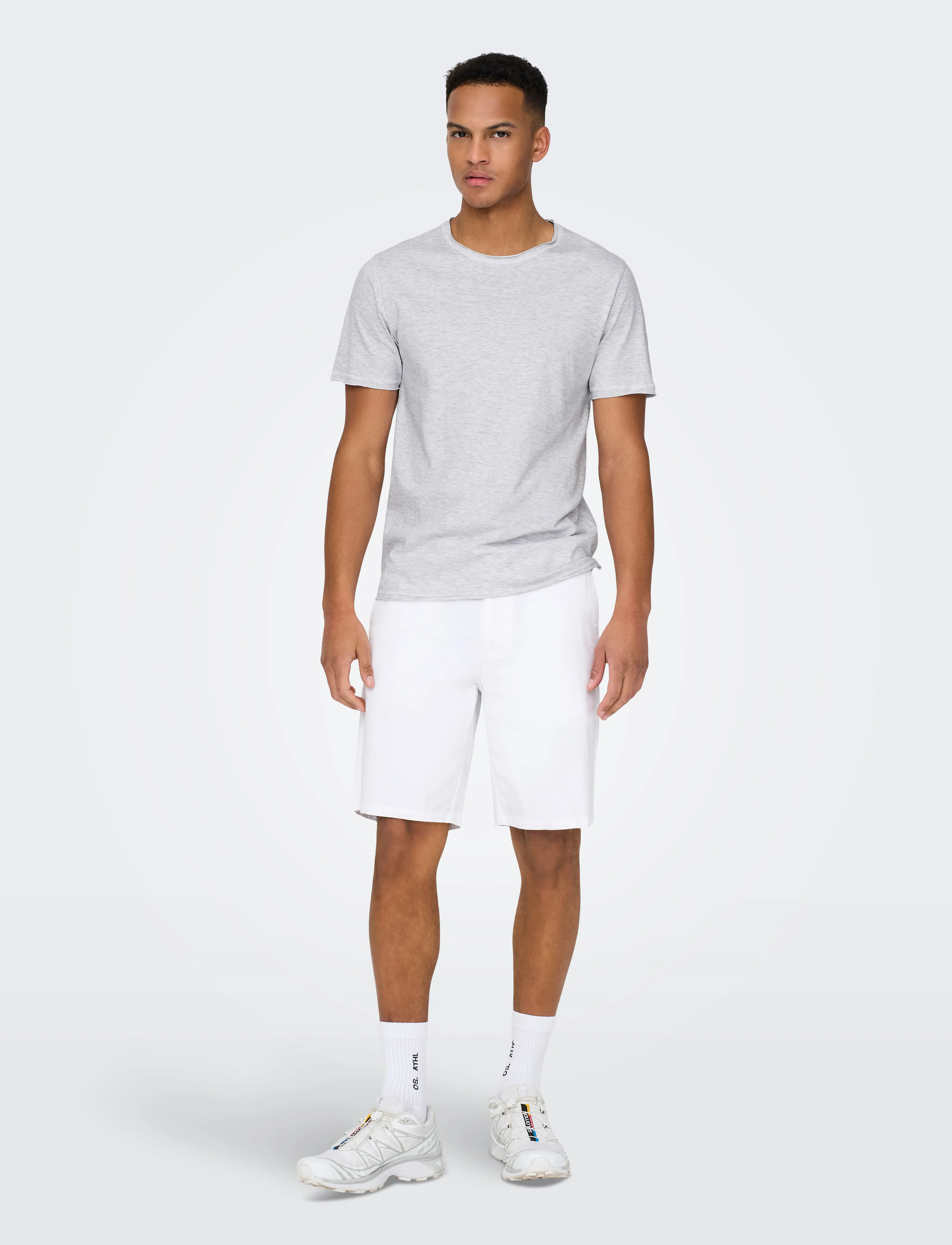ONLY & SONS - ONSMARK 0011 COTTON LINEN SHORTS NOOS - leinen-shorts - white - 5