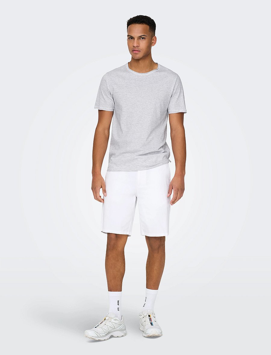 ONLY & SONS - ONSMARK 0011 COTTON LINEN SHORTS NOOS - linased lühikesed püksid - white - 5