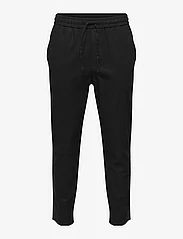 ONLY & SONS - ONSLINUS CROP 0007 COT LIN PNT NOOS - casual trousers - black - 0