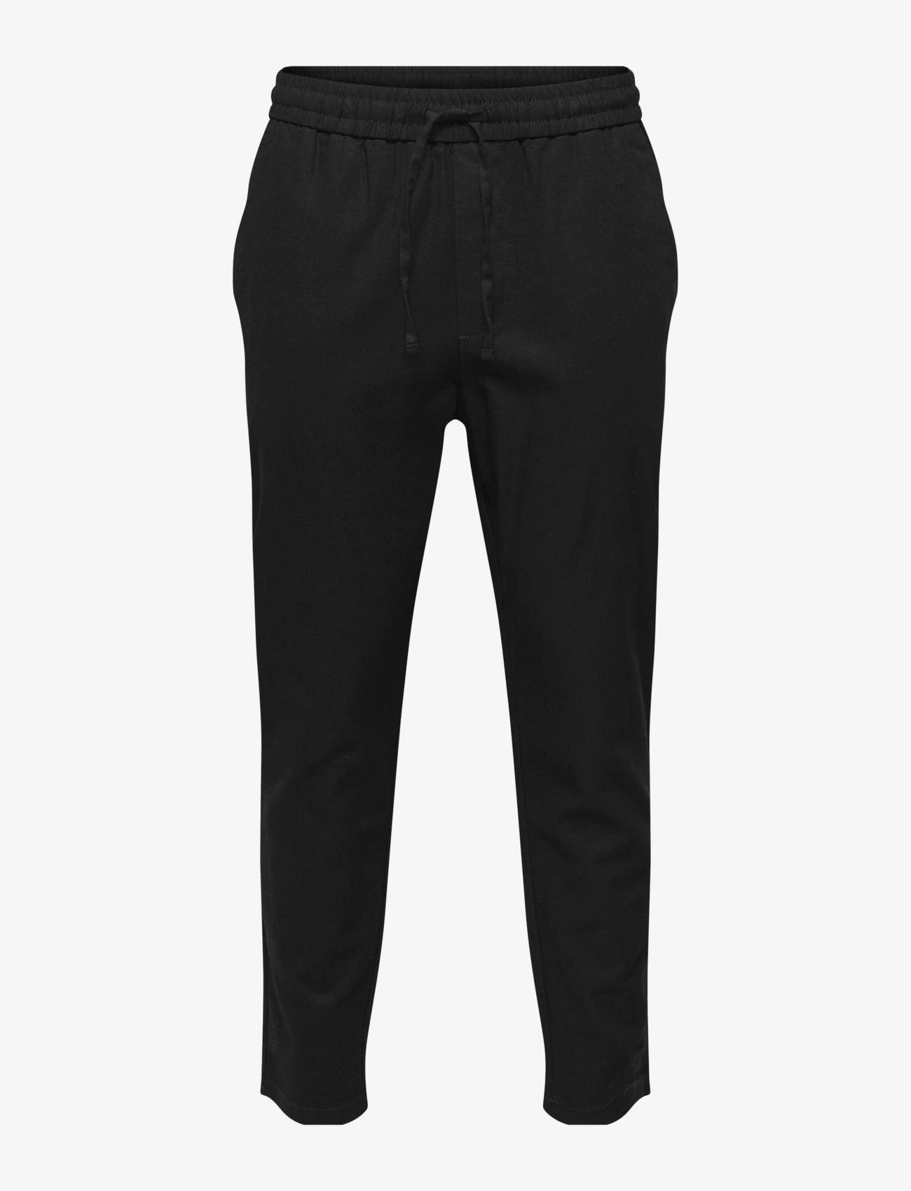 ONLY & SONS ONSLINUS CROP 0007 COT LIN PNT NOOS - ONLY & SONS - BLACK / black