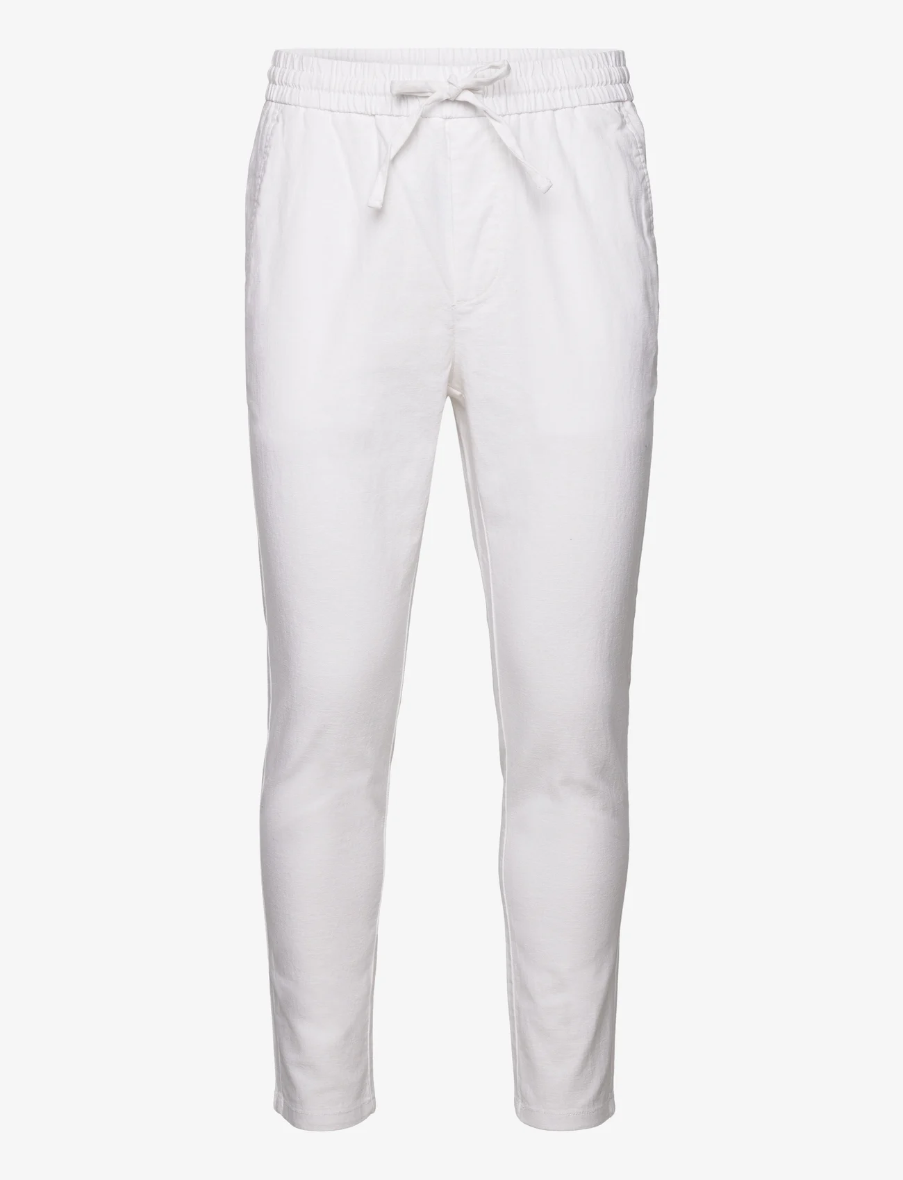ONLY & SONS - ONSLINUS CROP 0007 COT LIN PNT NOOS - casual byxor - bright white - 0