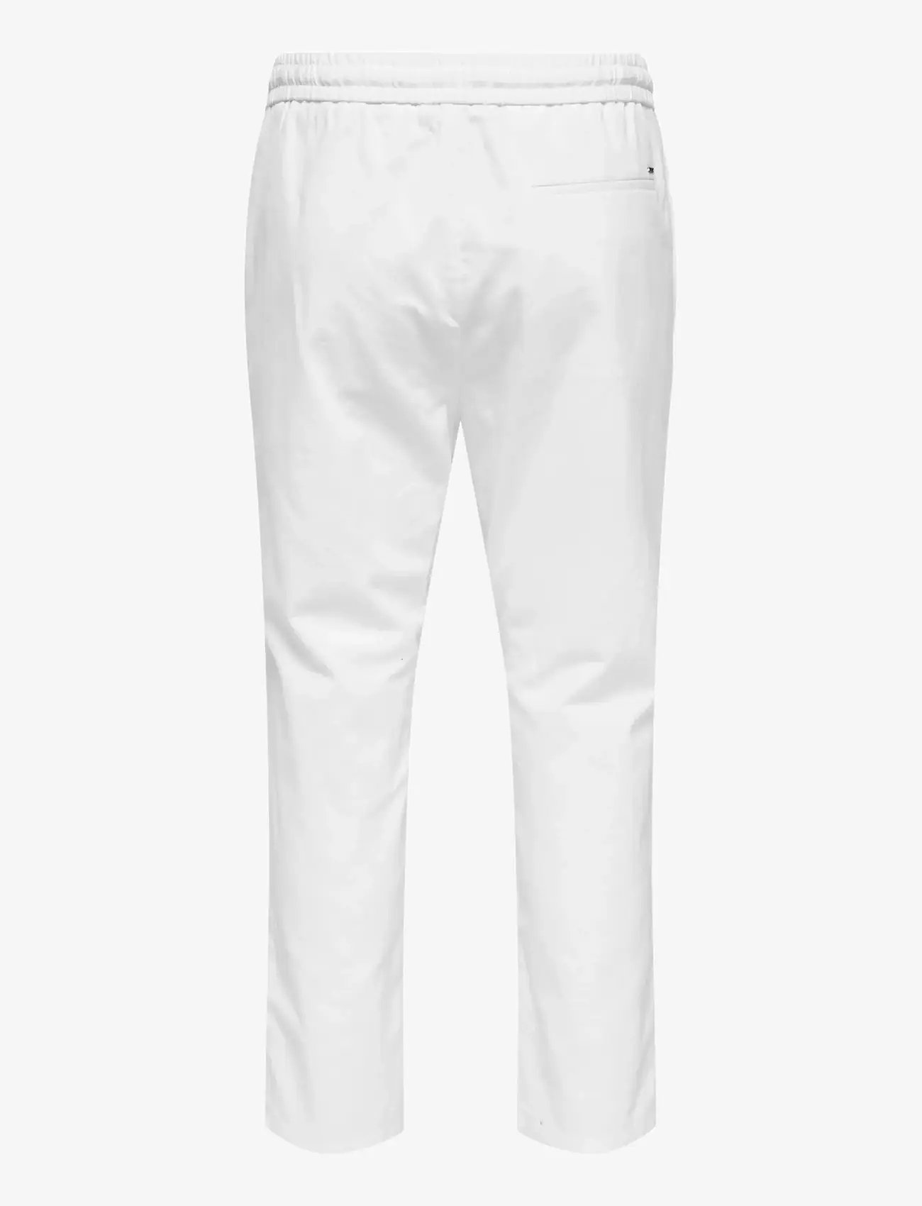 ONLY & SONS - ONSLINUS CROP 0007 COT LIN PNT NOOS - leinenhosen - bright white - 2
