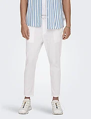 ONLY & SONS - ONSLINUS CROP 0007 COT LIN PNT NOOS - alhaisimmat hinnat - bright white - 2