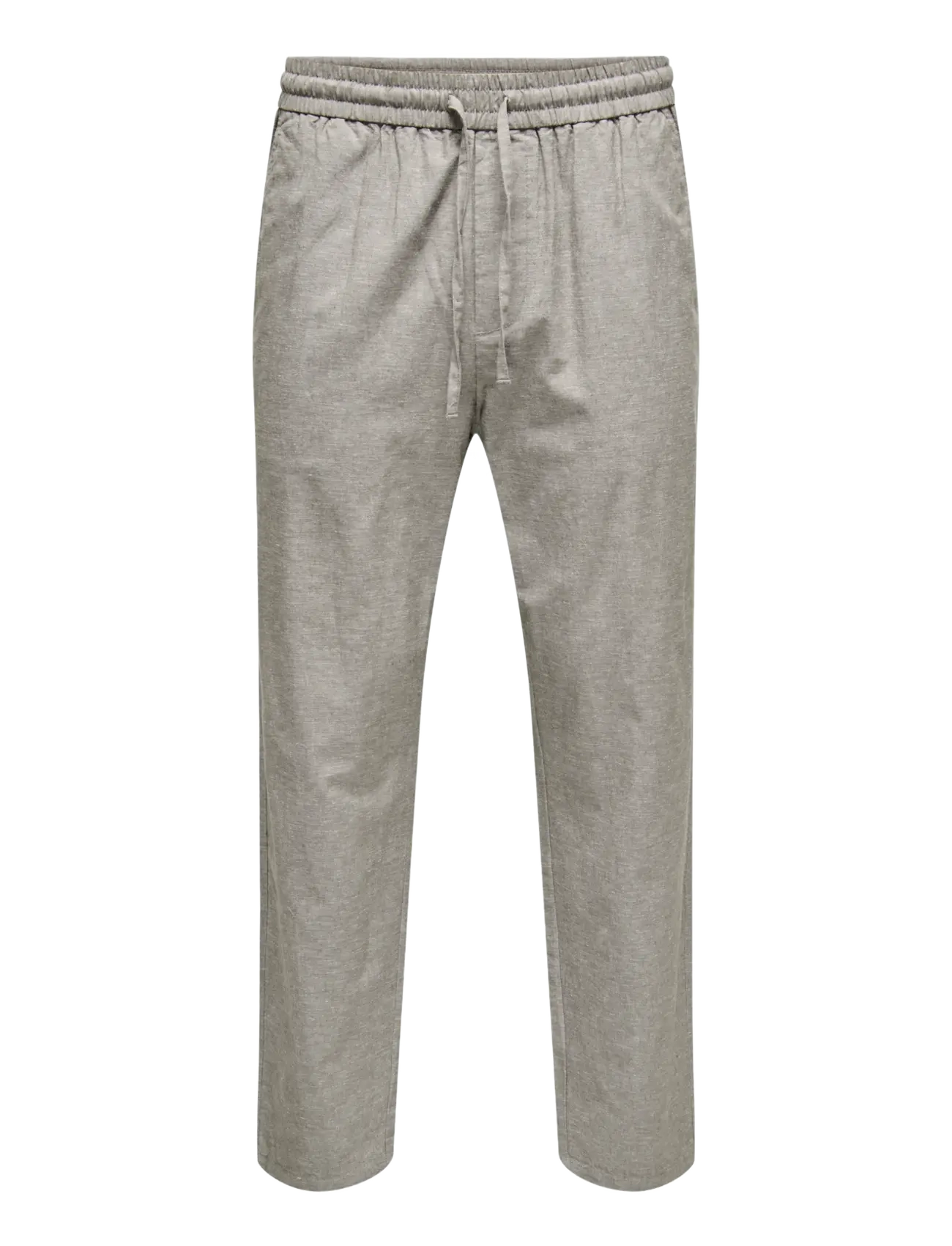 ONLY & SONS ONSLINUS CROP 0007 COT LIN PNT NOOS - ONLY & SONS - BUNGEE CORD / grey